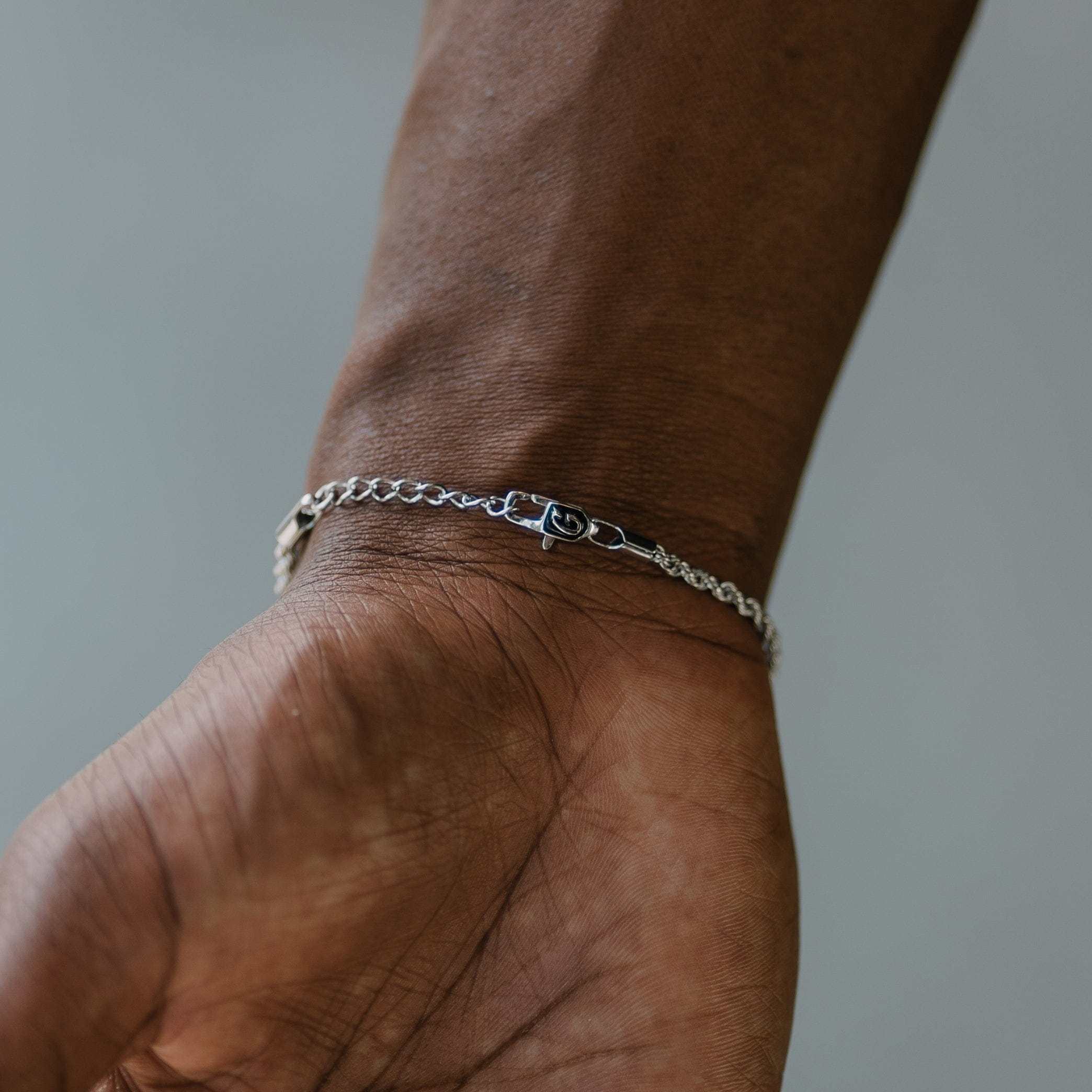 Rope Bracelet in White Gold (Adjustable)- 2mm - Image 4