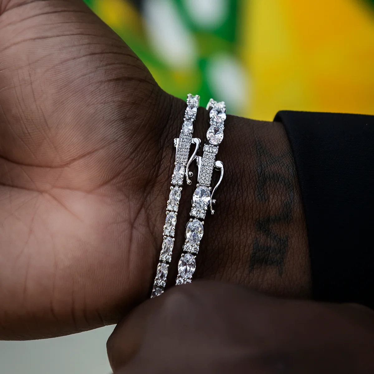 3mm + 5mm Diamond Mixed Oval Cut Tennis Bracelet Bundle - Image 4