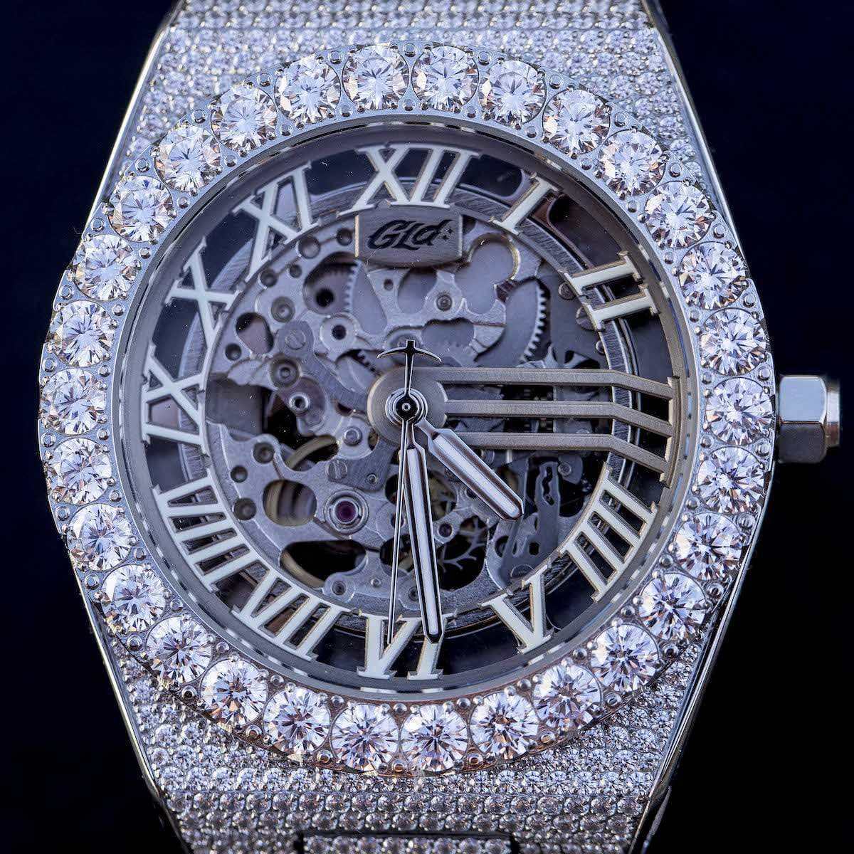 42MM Iced Alpha Era® Luminous Skeleton 316 w/ Rubber Strap - Image 3