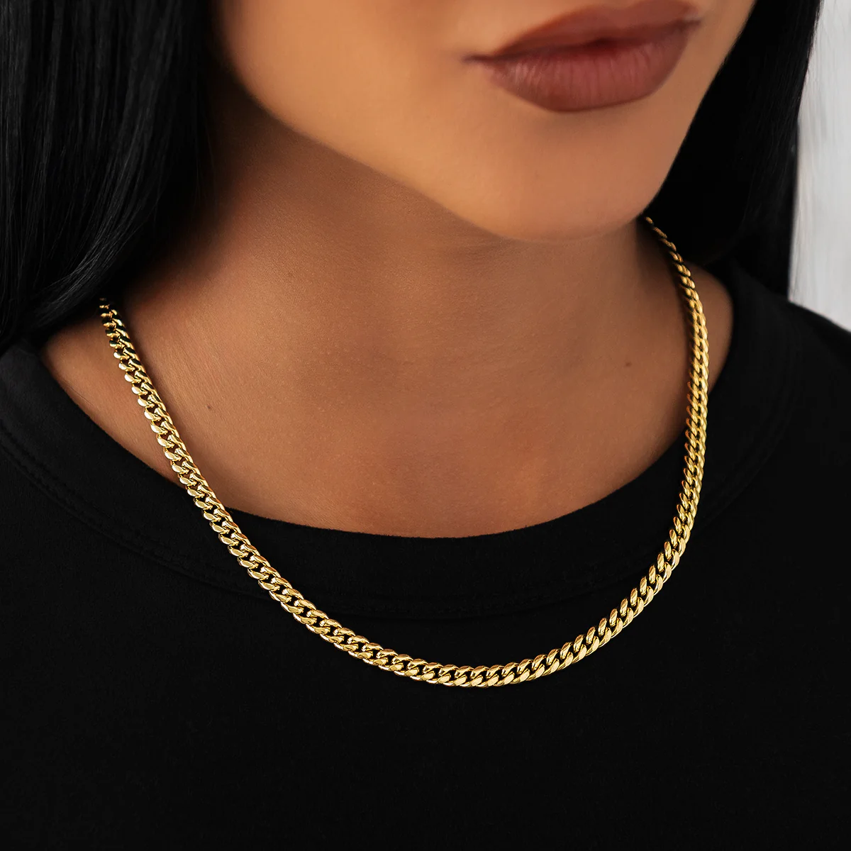 Miami Cuban Necklace in Yellow Gold - 5mm - Image 3