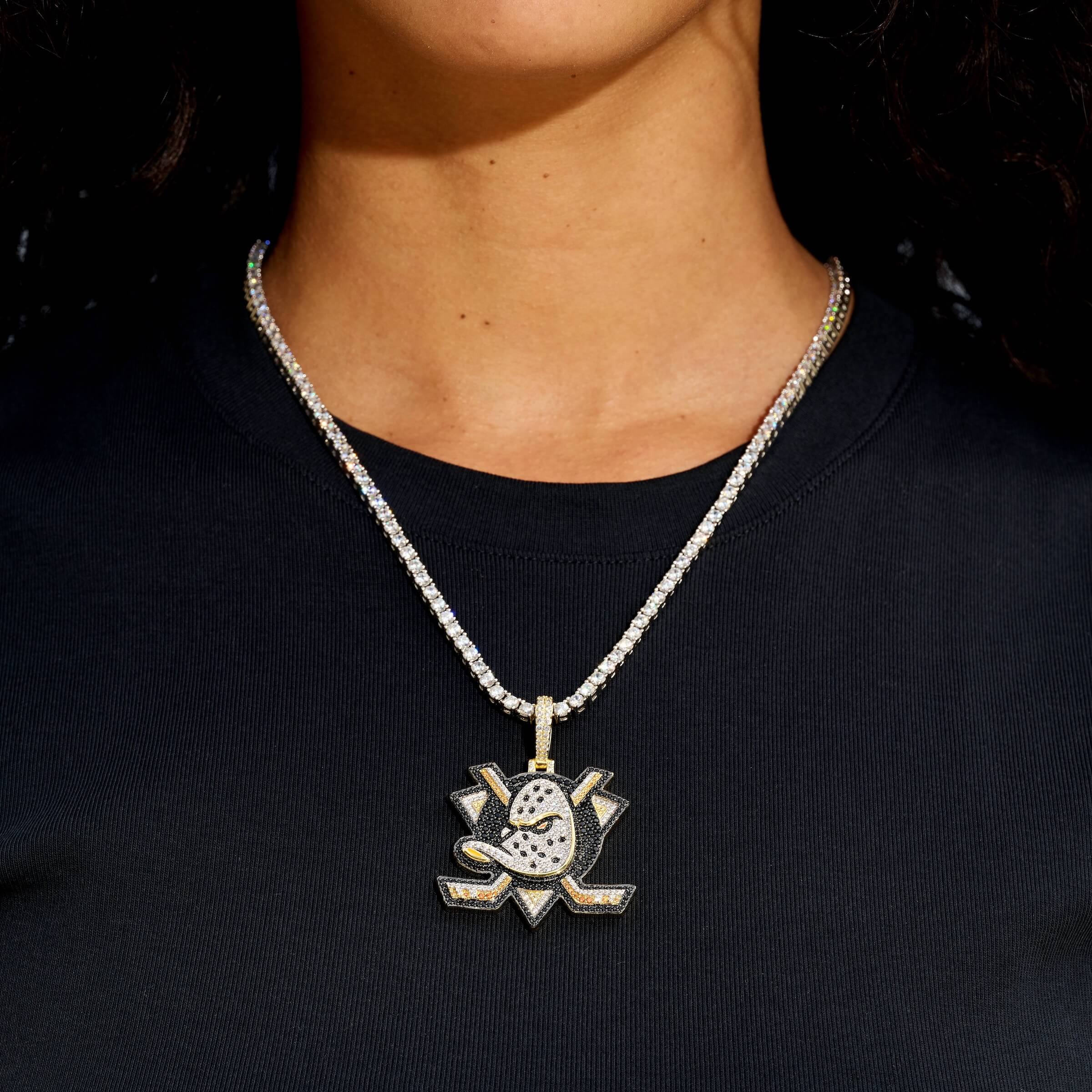 Anaheim Ducks Official NHL Logo Pendant in Yellow Gold - Image 4