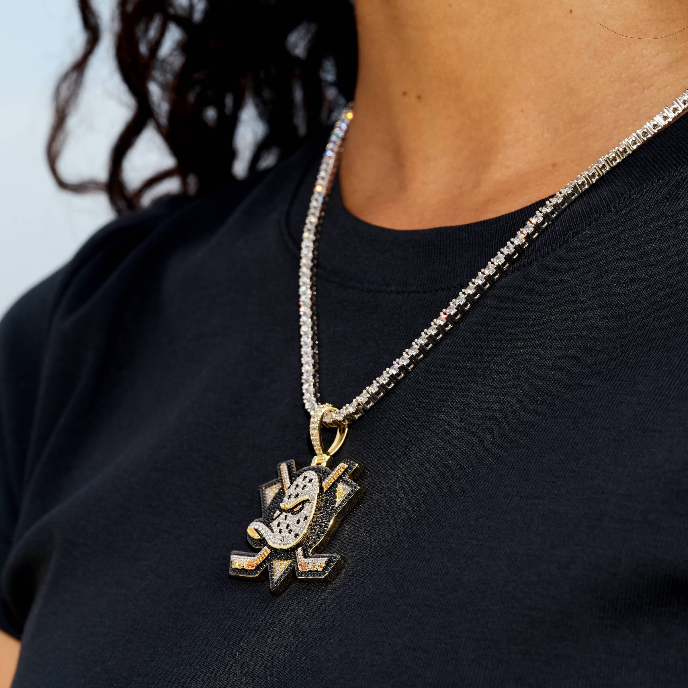 Anaheim Ducks Official NHL Logo Pendant in Yellow Gold - Image 6