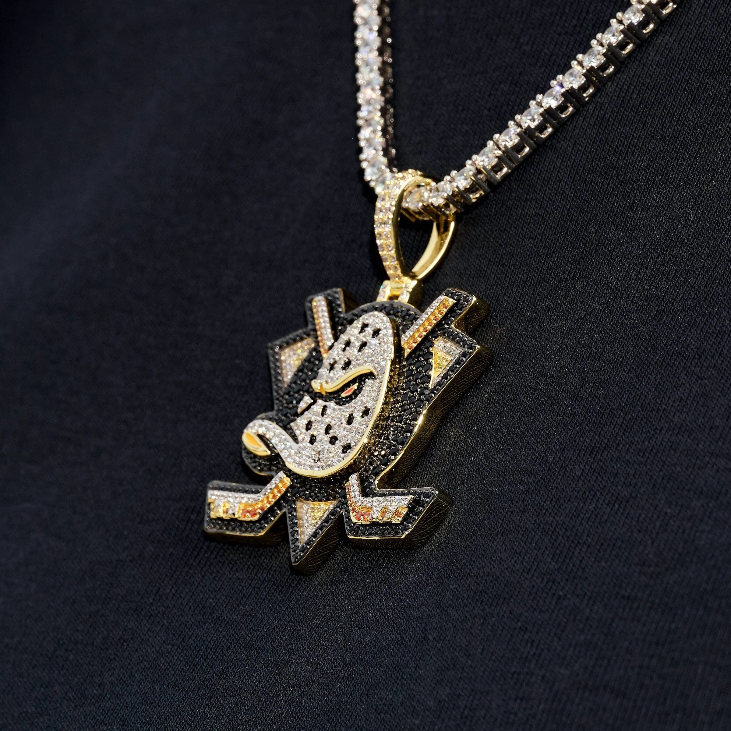 Anaheim Ducks Official NHL Logo Pendant in Yellow Gold - Image 2