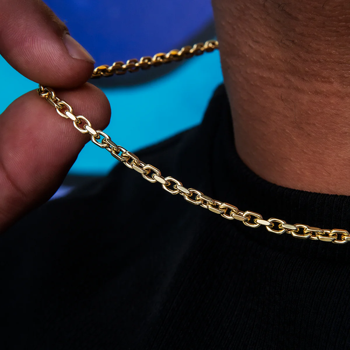 Box Chain + Micro Iced Pink Heart Pendant - Image 3