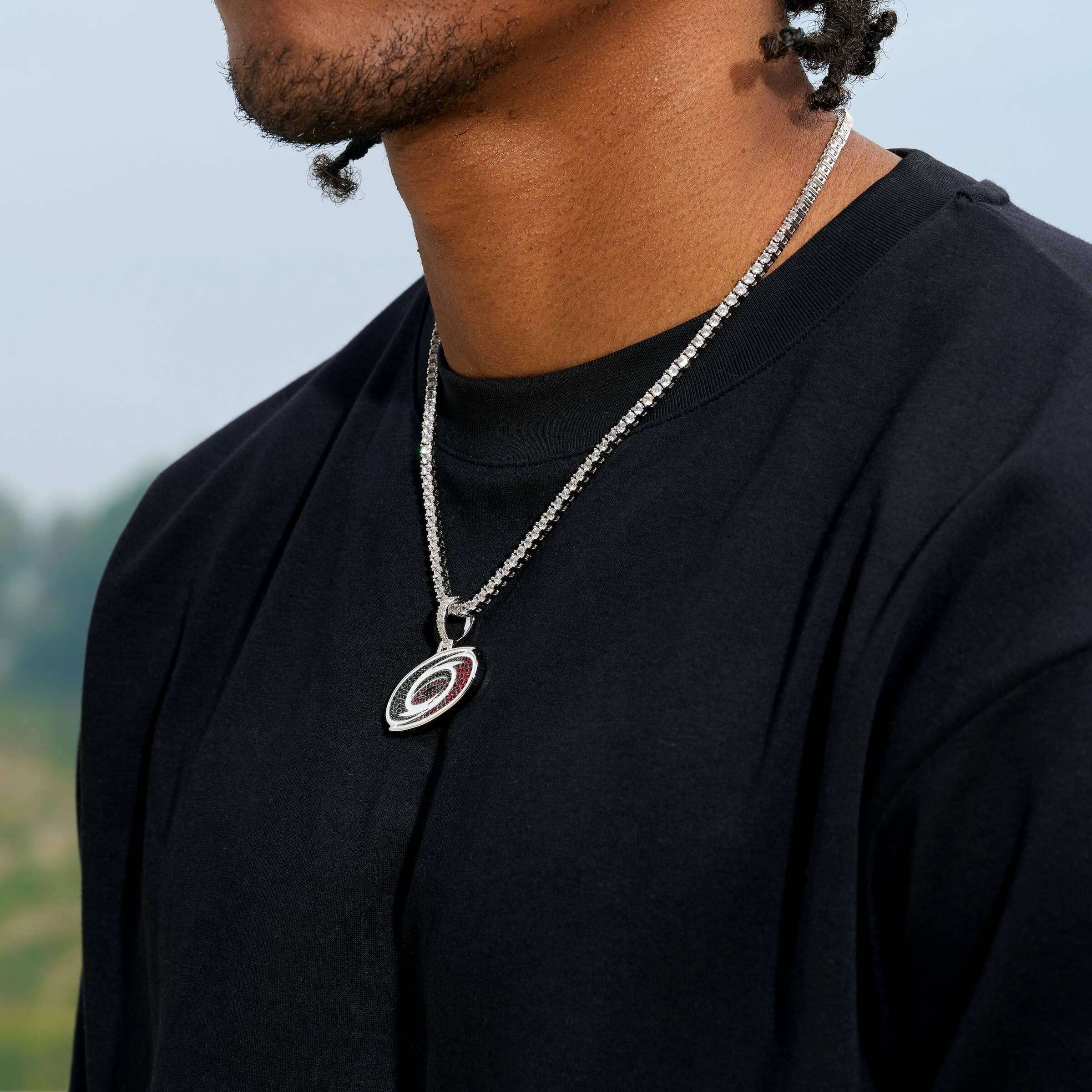 Carolina Hurricanes Official NHL Logo Pendant in White Gold - Image 5