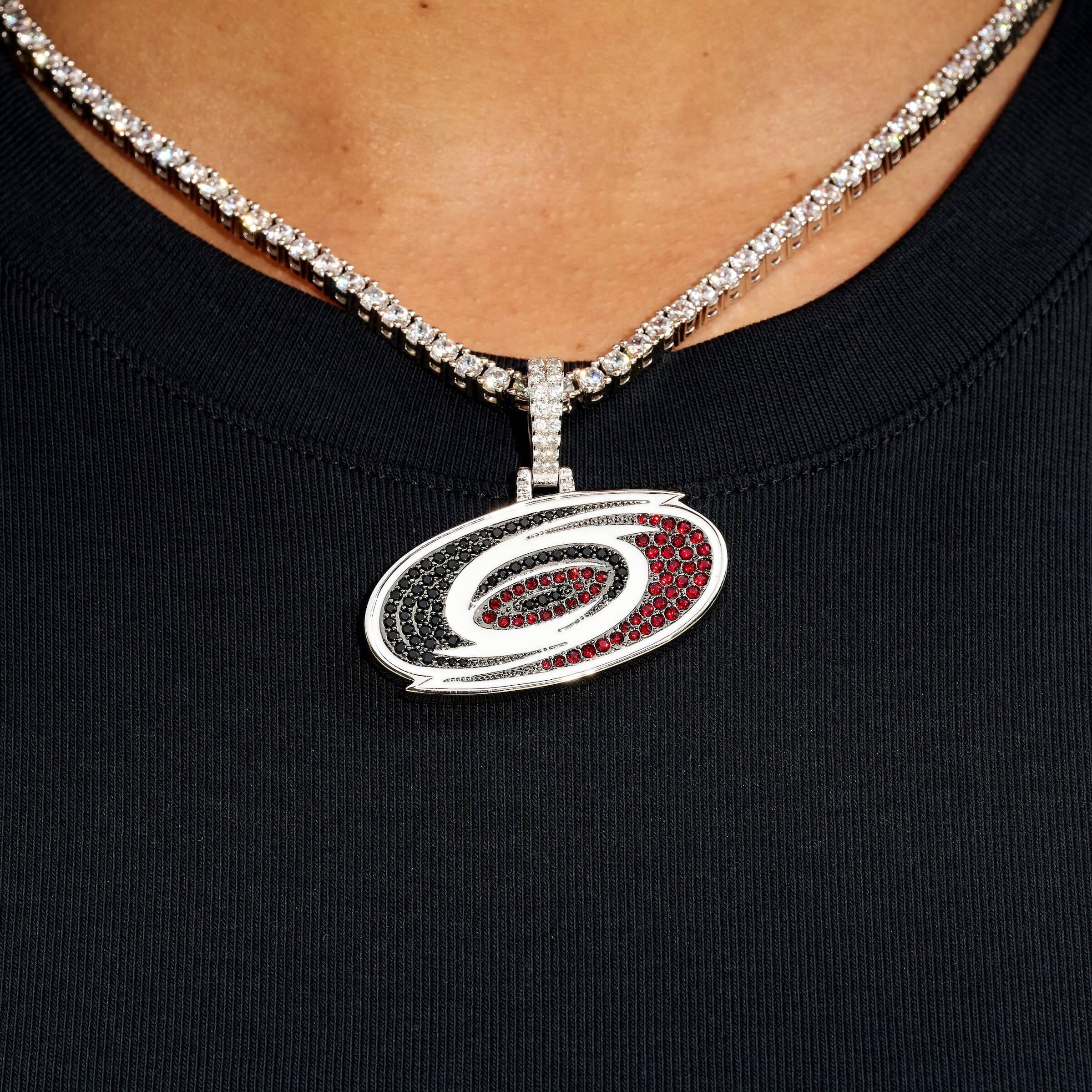 Carolina Hurricanes Official NHL Logo Pendant in White Gold - Image 3