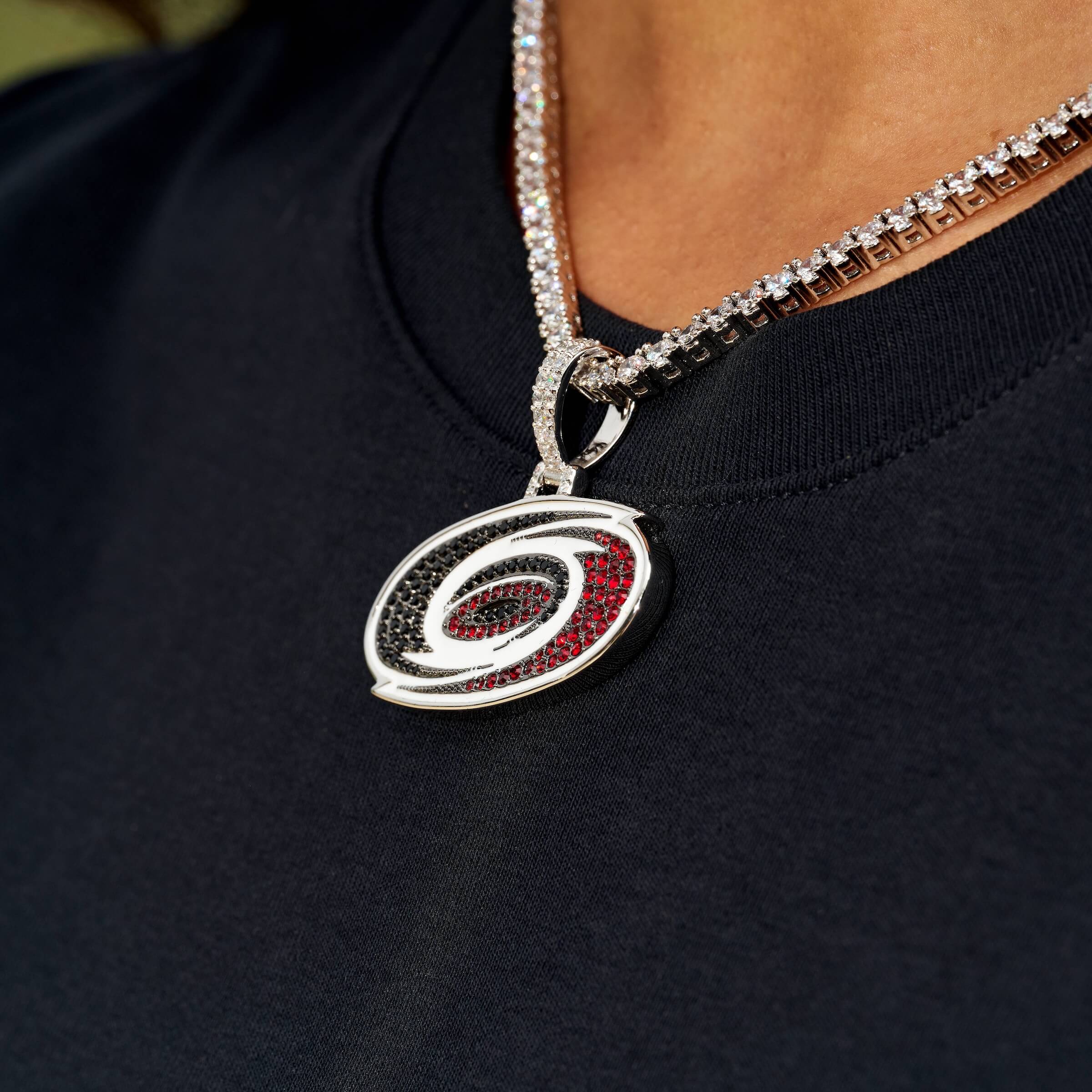 Carolina Hurricanes Official NHL Logo Pendant in White Gold - Image 6
