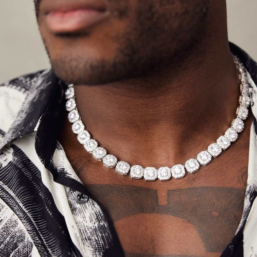 Clustered Tennis Necklace + Bracelet Bundle- 12mm - Image 3