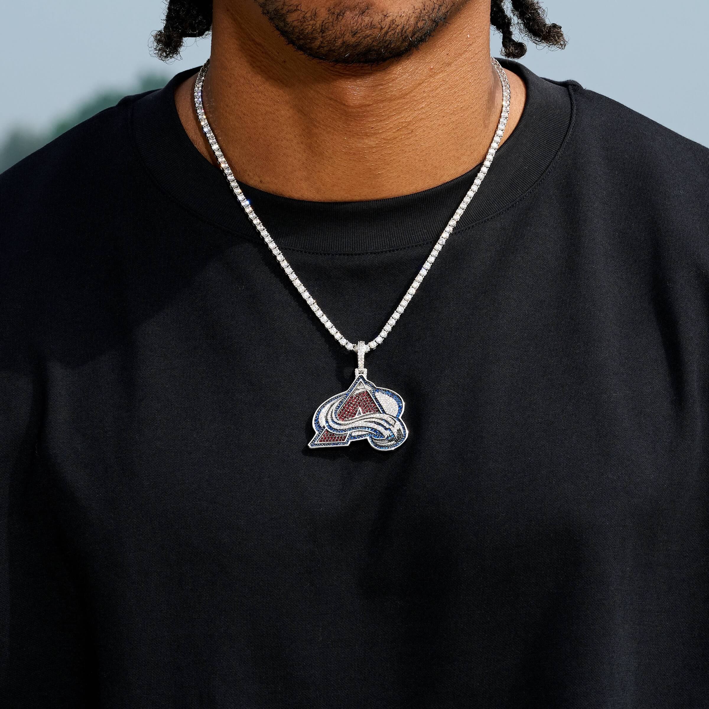 Colorado Avalanche Official NHL Logo Pendant in White Gold - Image 2