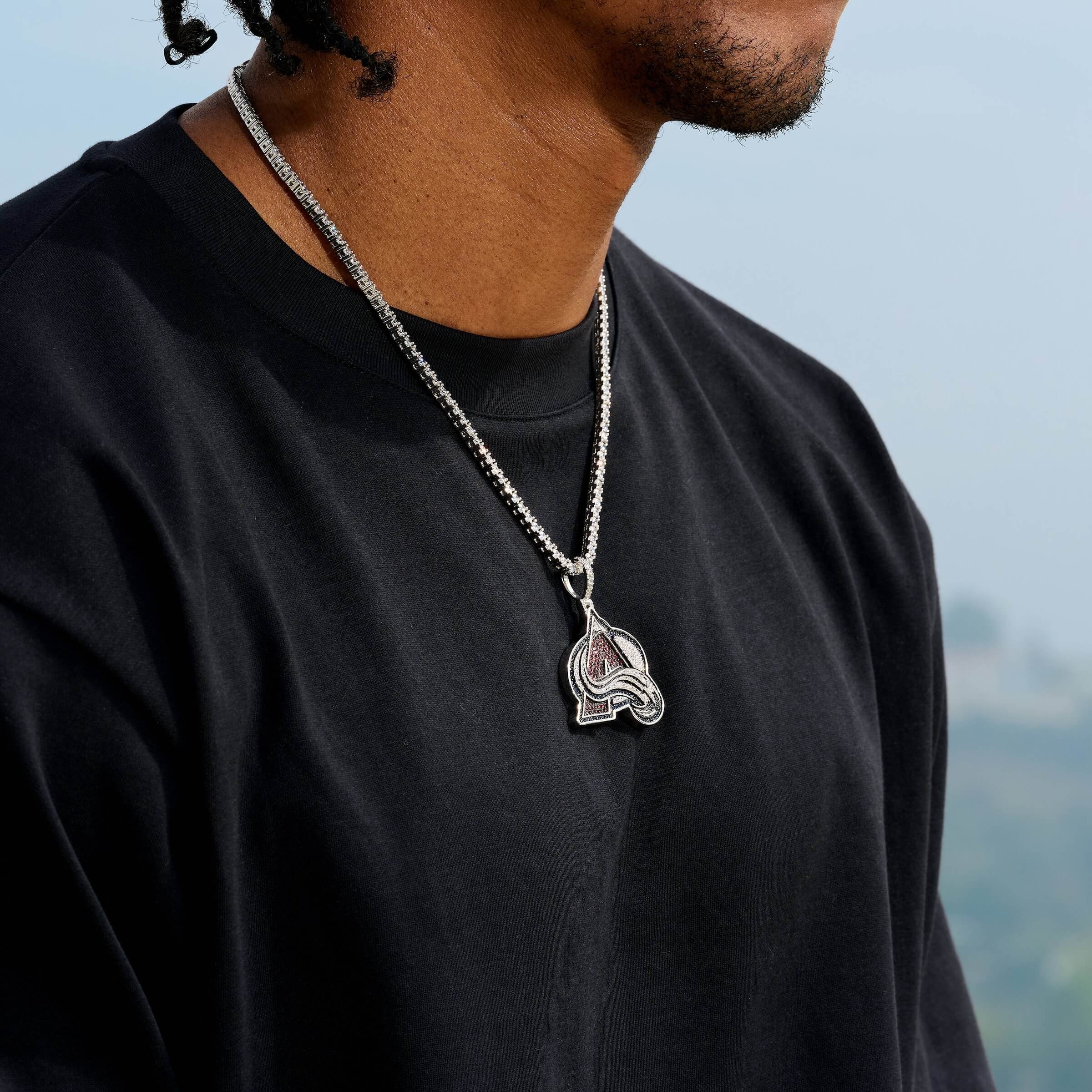 Colorado Avalanche Official NHL Logo Pendant in White Gold - Image 3