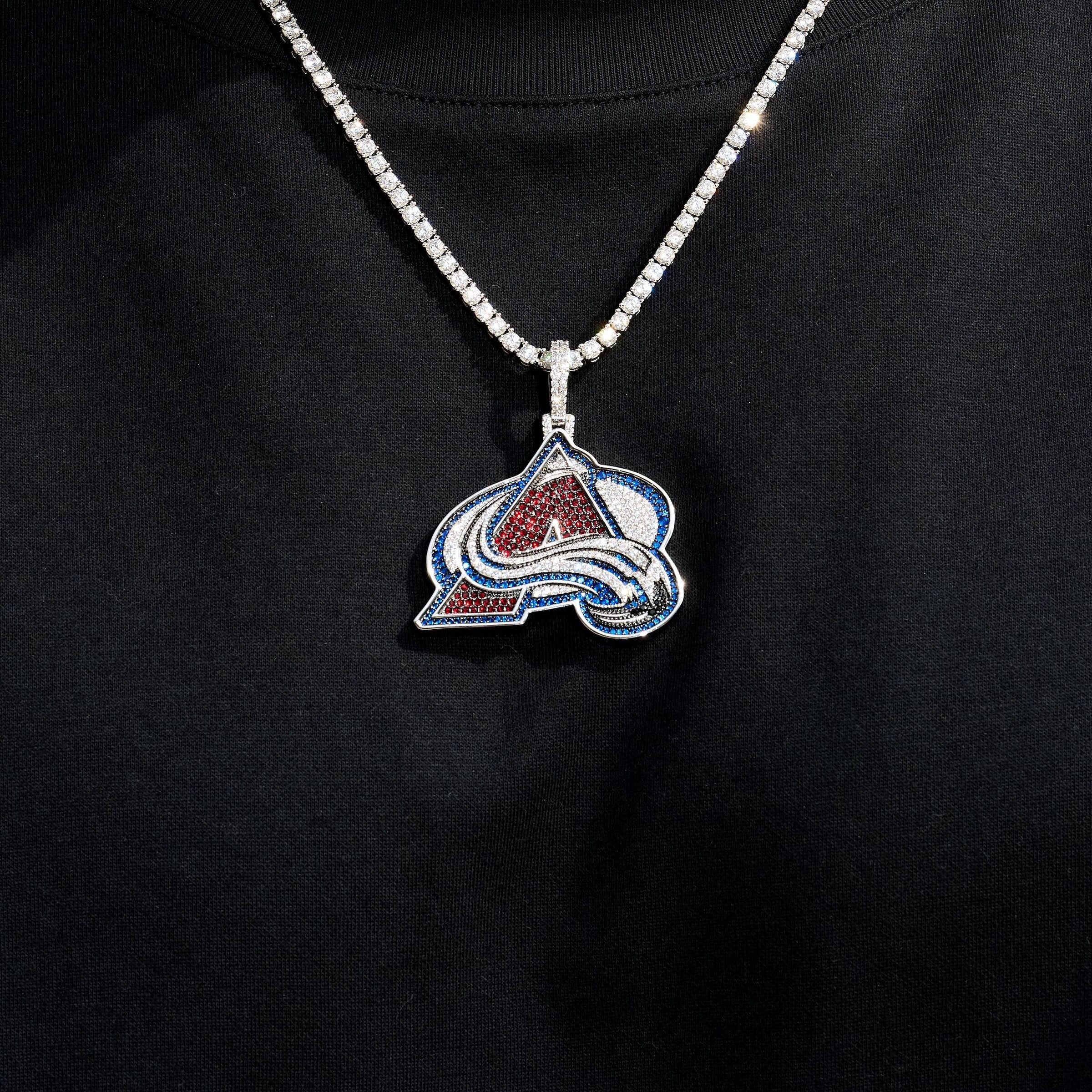 Colorado Avalanche Official NHL Logo Pendant in White Gold - Image 4
