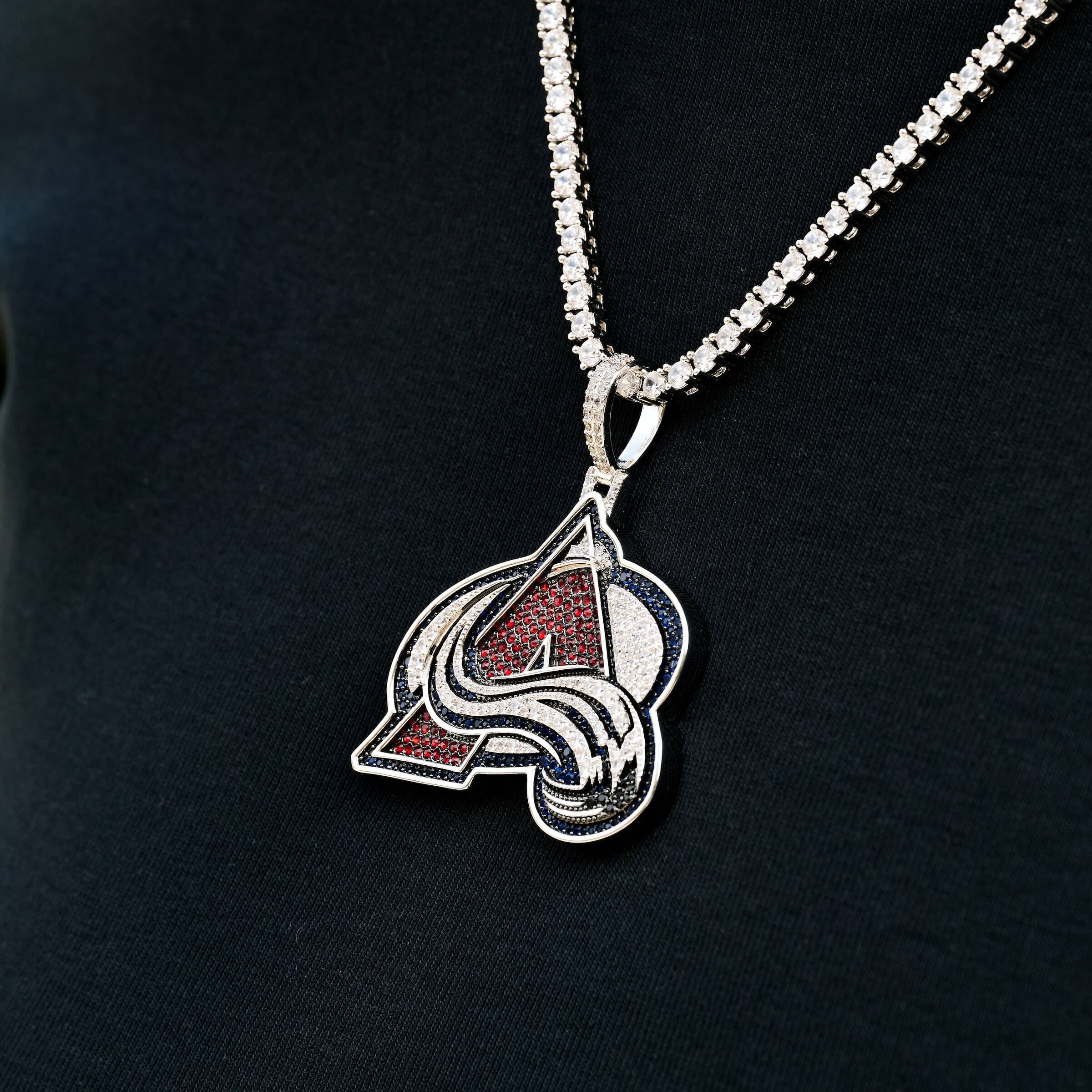 Colorado Avalanche Official NHL Logo Pendant in White Gold - Image 5