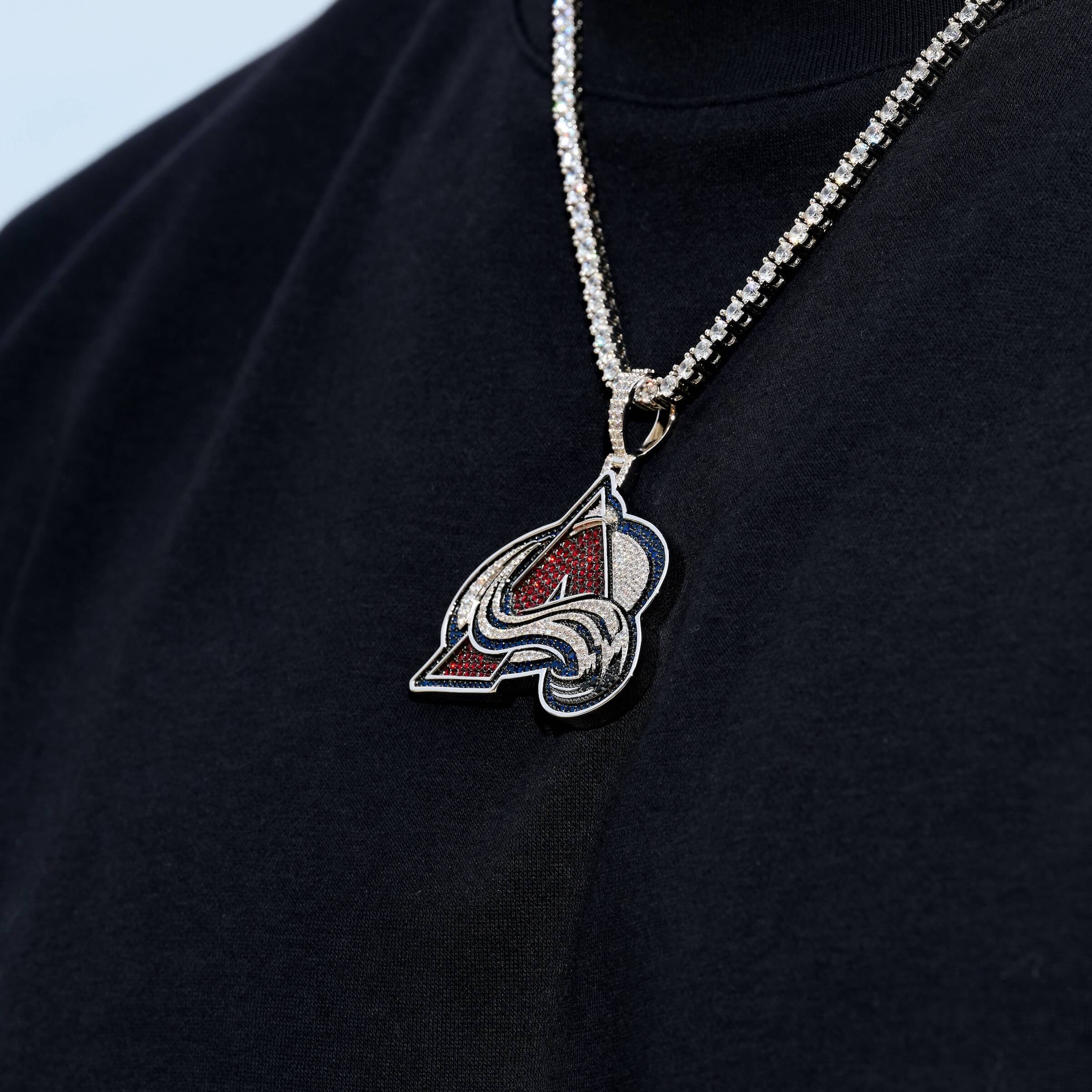 Colorado Avalanche Official NHL Logo Pendant in White Gold - Image 6