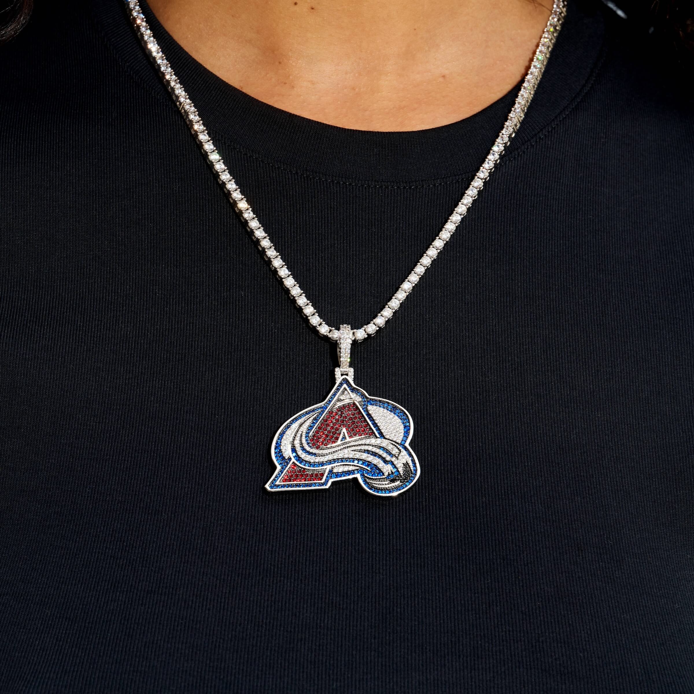 Colorado Avalanche Official NHL Logo Pendant in White Gold - Image 2