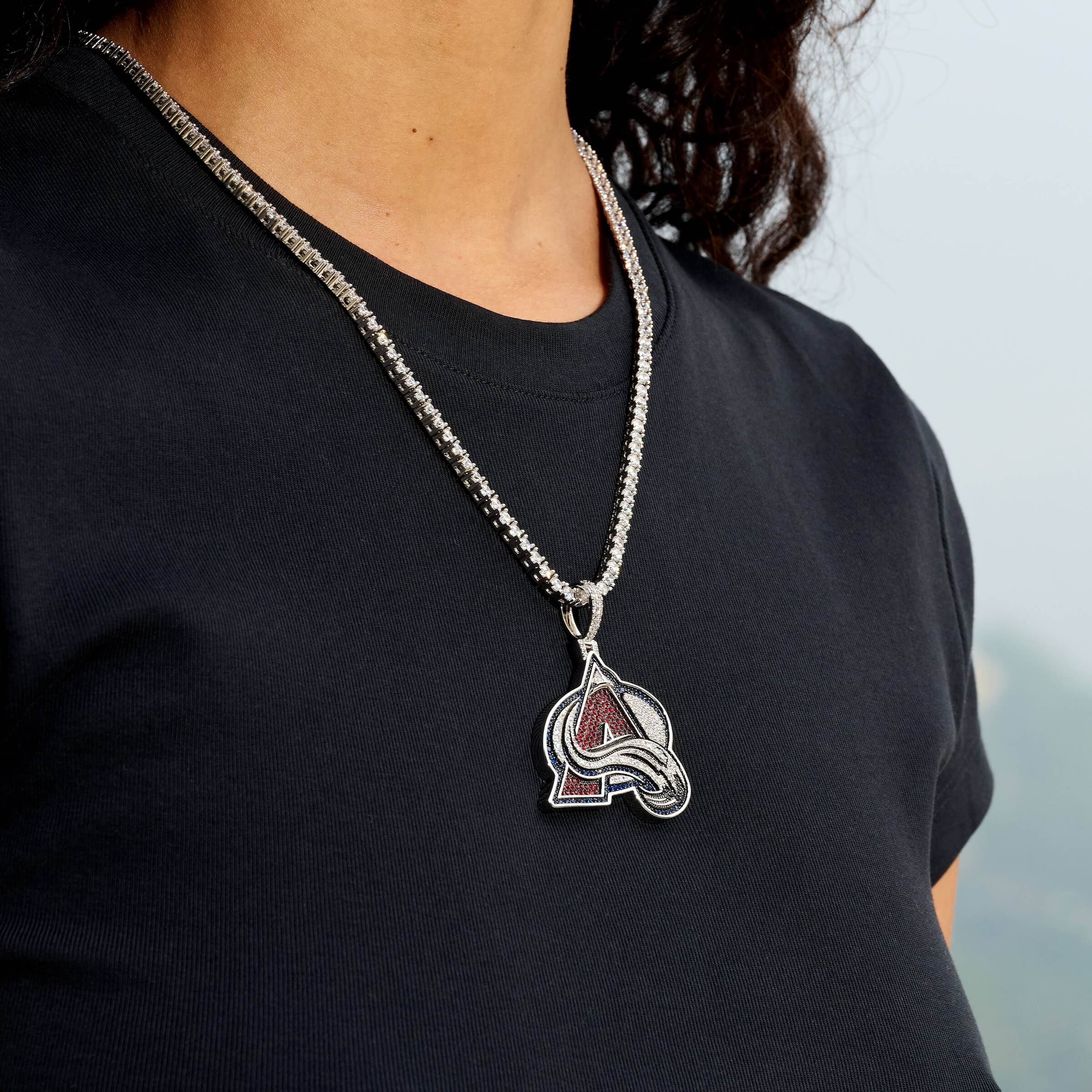 Colorado Avalanche Official NHL Logo Pendant in White Gold - Image 5