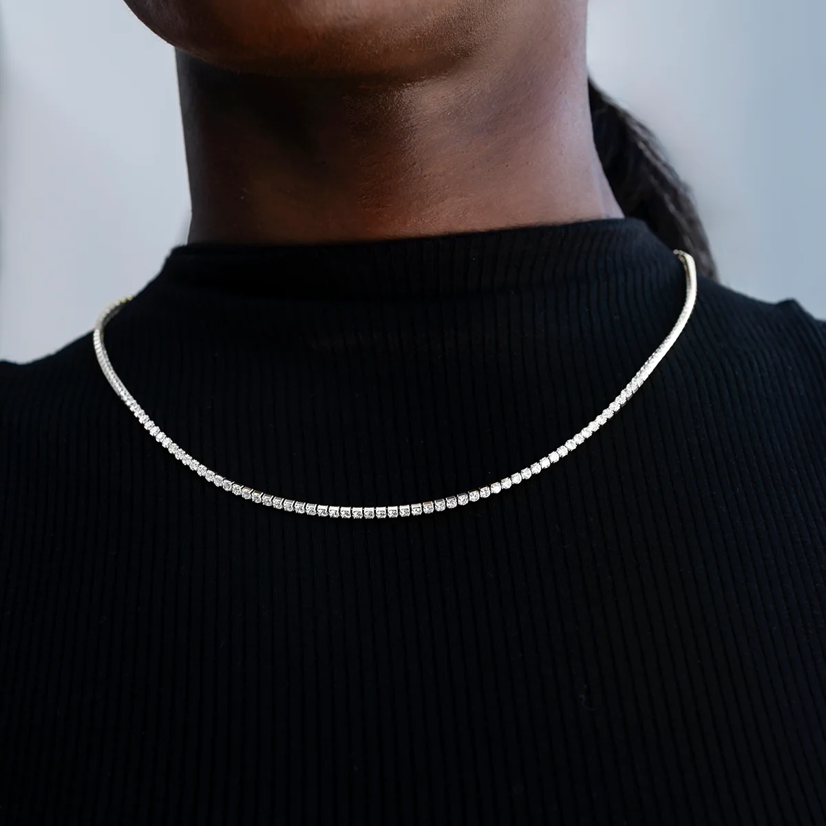Complete Mini Tennis Essential Set - Adjustable Necklace + Bracelet with GLD Pouch in White or Yellow Gold - Perfect Gift Set - Image 2