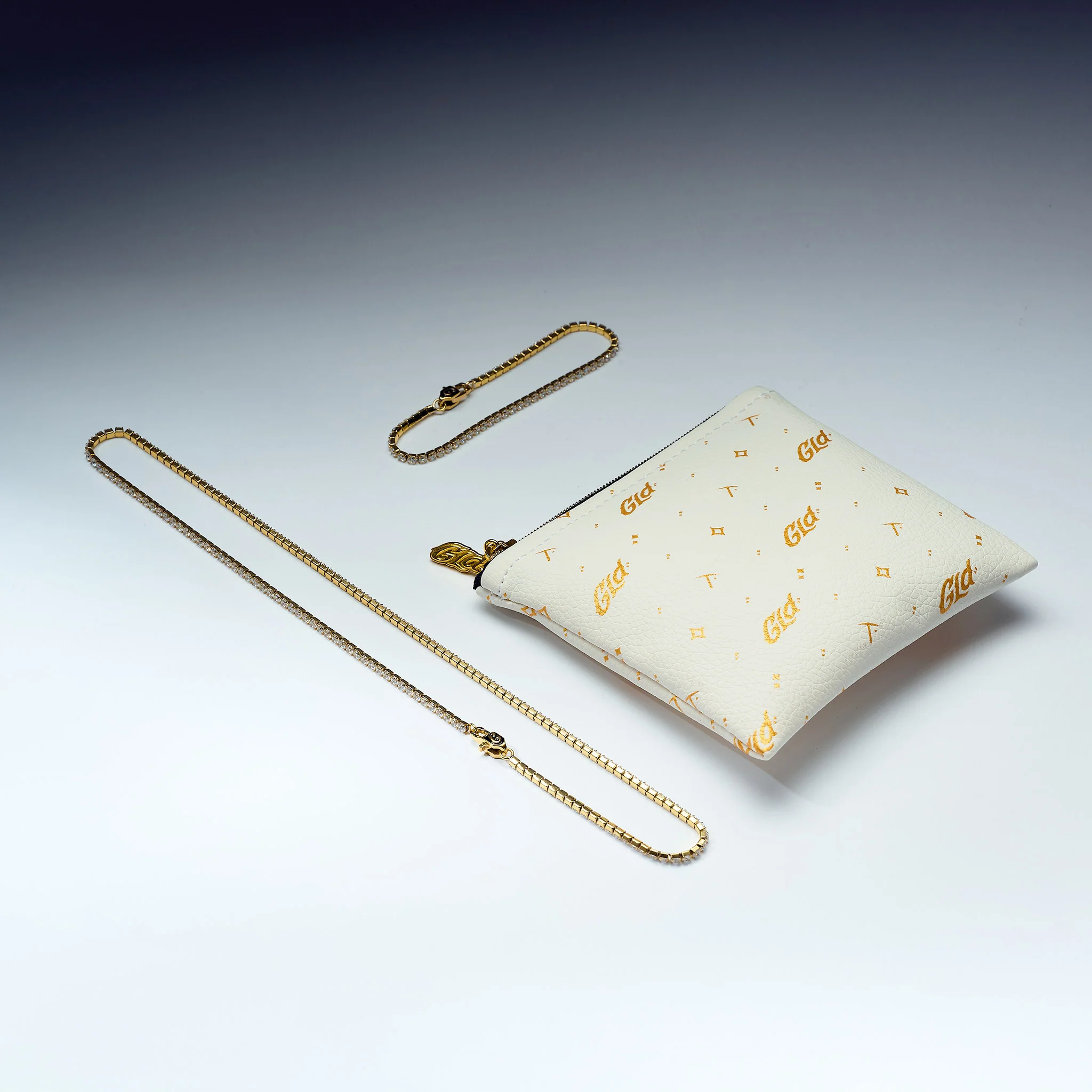 Complete Mini Tennis Essential Set - Adjustable Necklace + Bracelet with GLD Pouch in White or Yellow Gold - Perfect Gift Set - Image 5