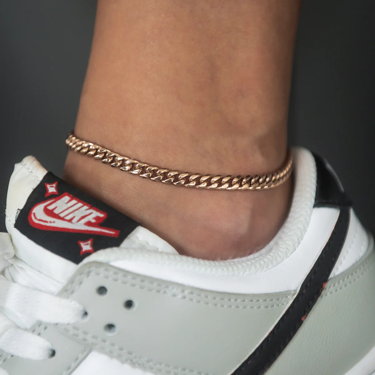 Cuban Link Anklet in Rose Gold- 5mm - Image 2