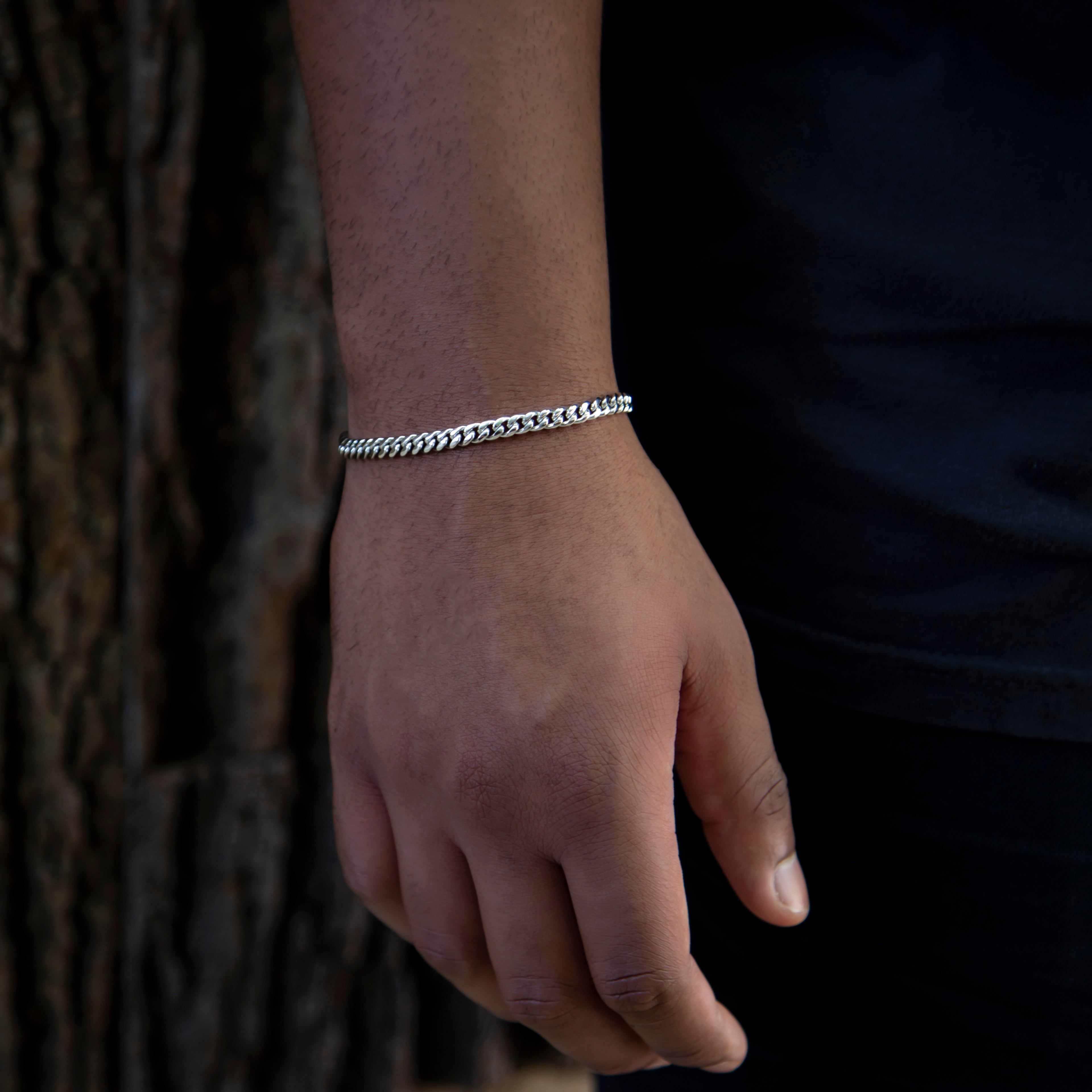 Miami Cuban Bracelet in White Gold -5mm - Image 3