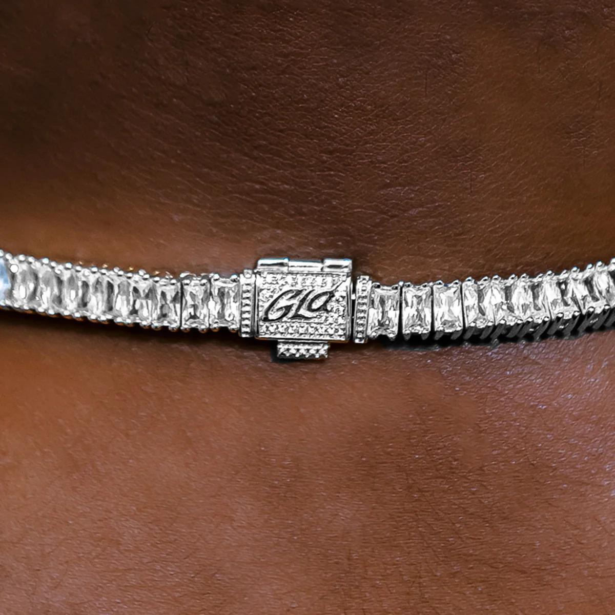 Diamond Baguette Tennis Chain + Bracelet Bundle in White Gold- 6mm - Image 5