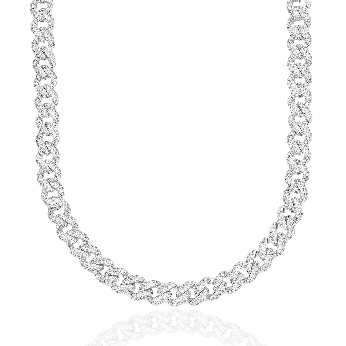 Diamond Cuban Chain in White Gold - 8.5mm - Image 5