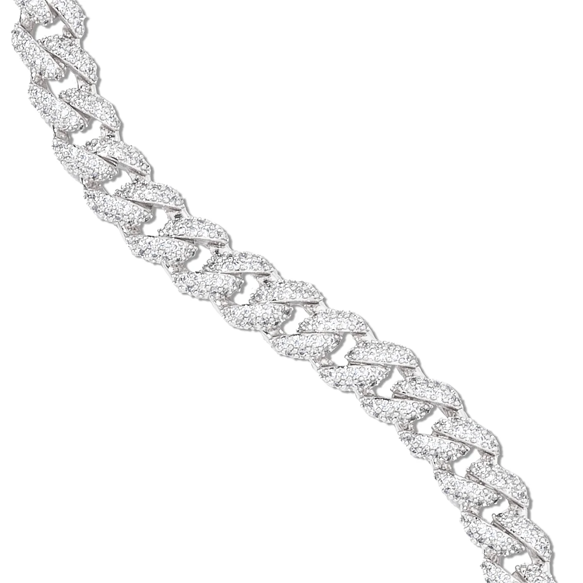 Diamond Cuban Chain in White Gold - 8.5mm - Image 6
