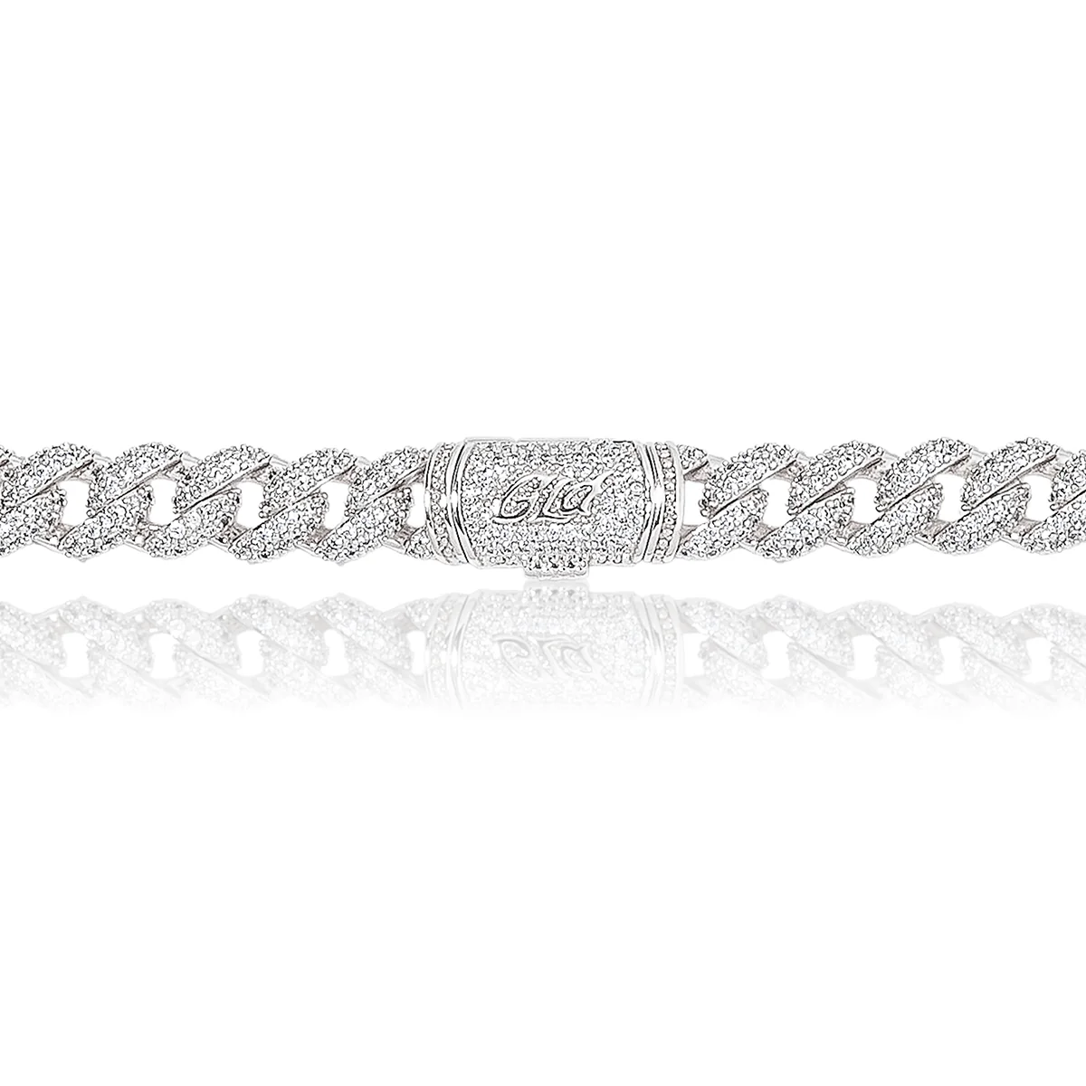 Diamond Cuban Chain in White Gold - 8.5mm - Image 7