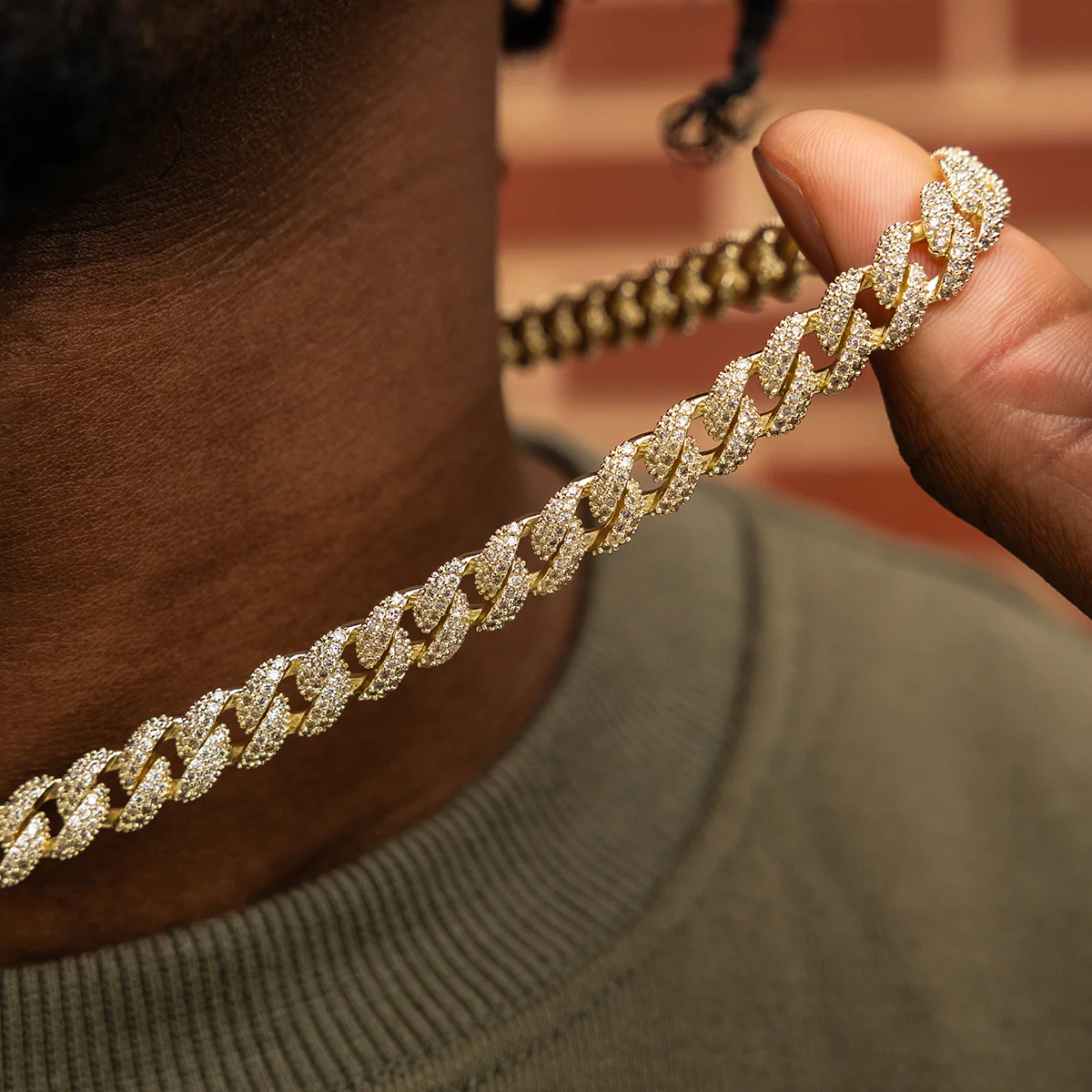Diamond Cuban Chain in Yellow Gold - 8.5mm - Image 3