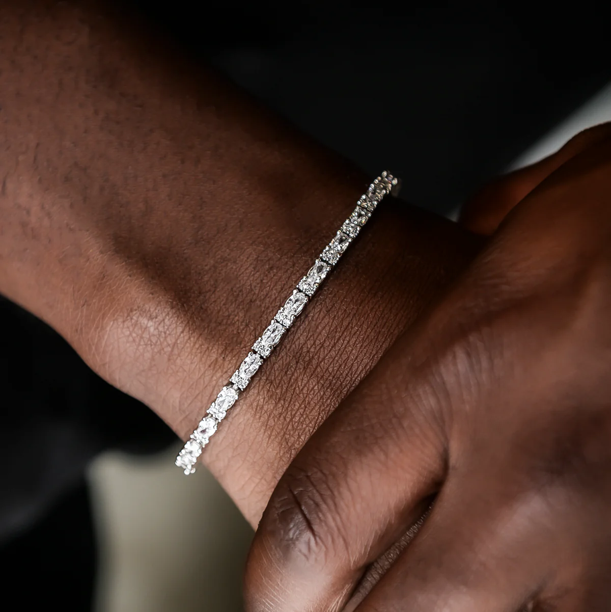 Diamond Mixed Oval Cut Tennis Chain + Bracelet Bundle - 3mm - Image 3