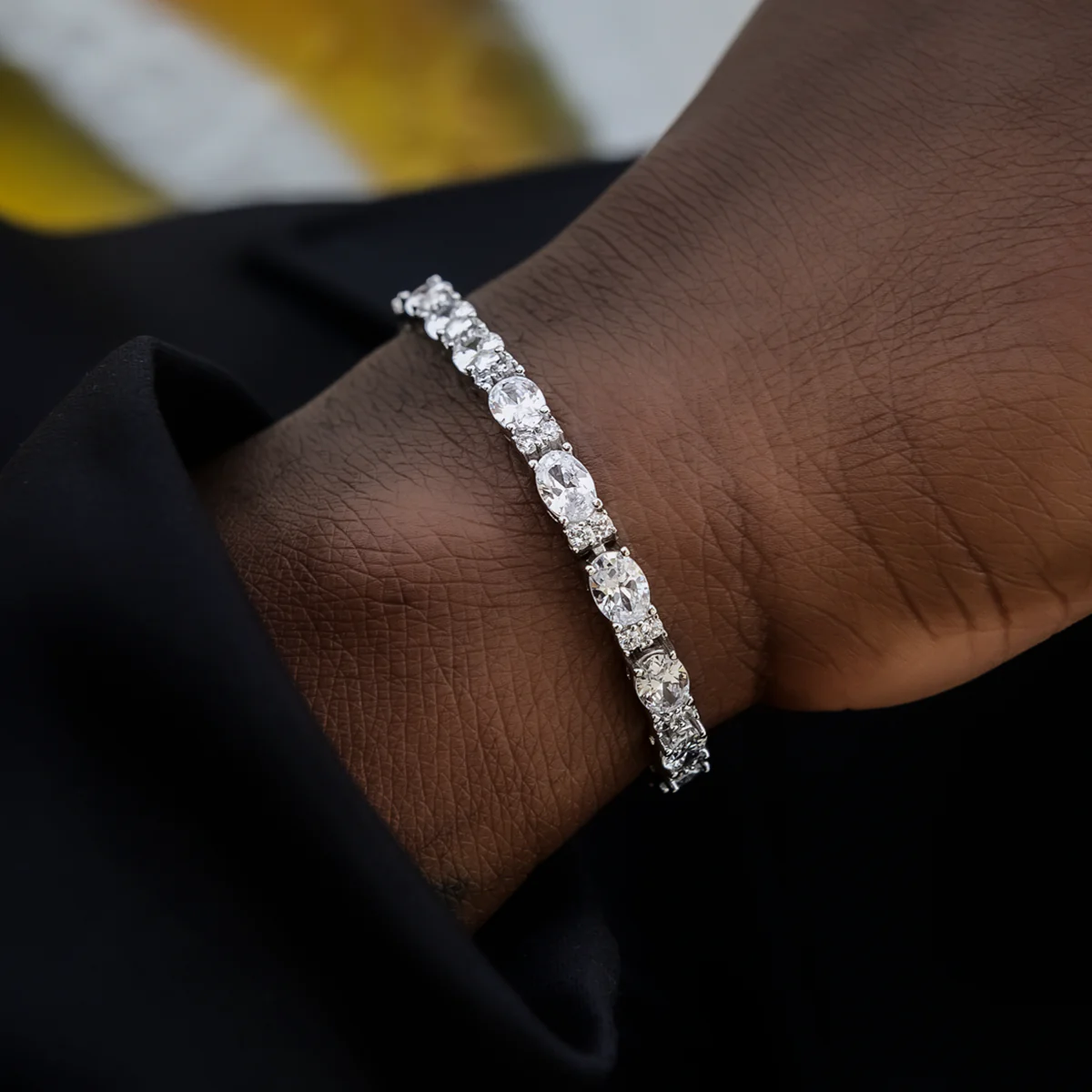 Diamond Mixed Oval Cut Tennis Chain + Bracelet Bundle - 5mm - Image 3