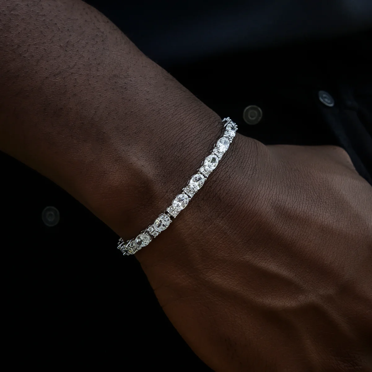 Diamond Mixed Oval Cut Tennis Chain + Bracelet Bundle - 5mm - Image 5