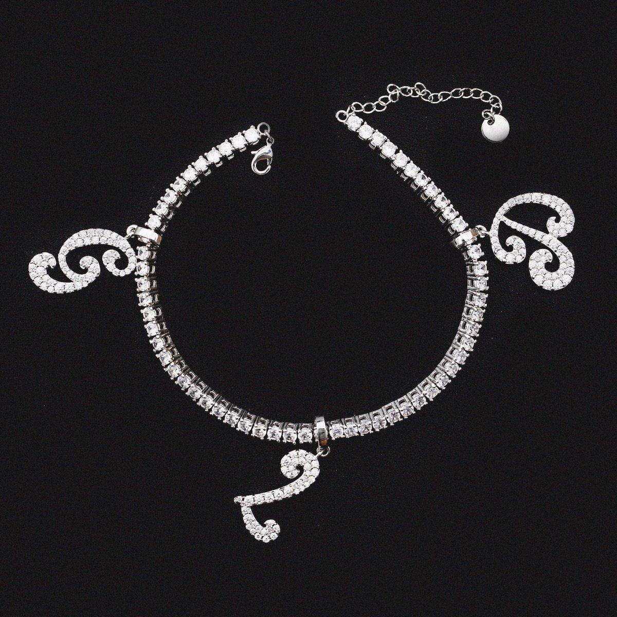 Diamond Script Font Anklet - Image 5