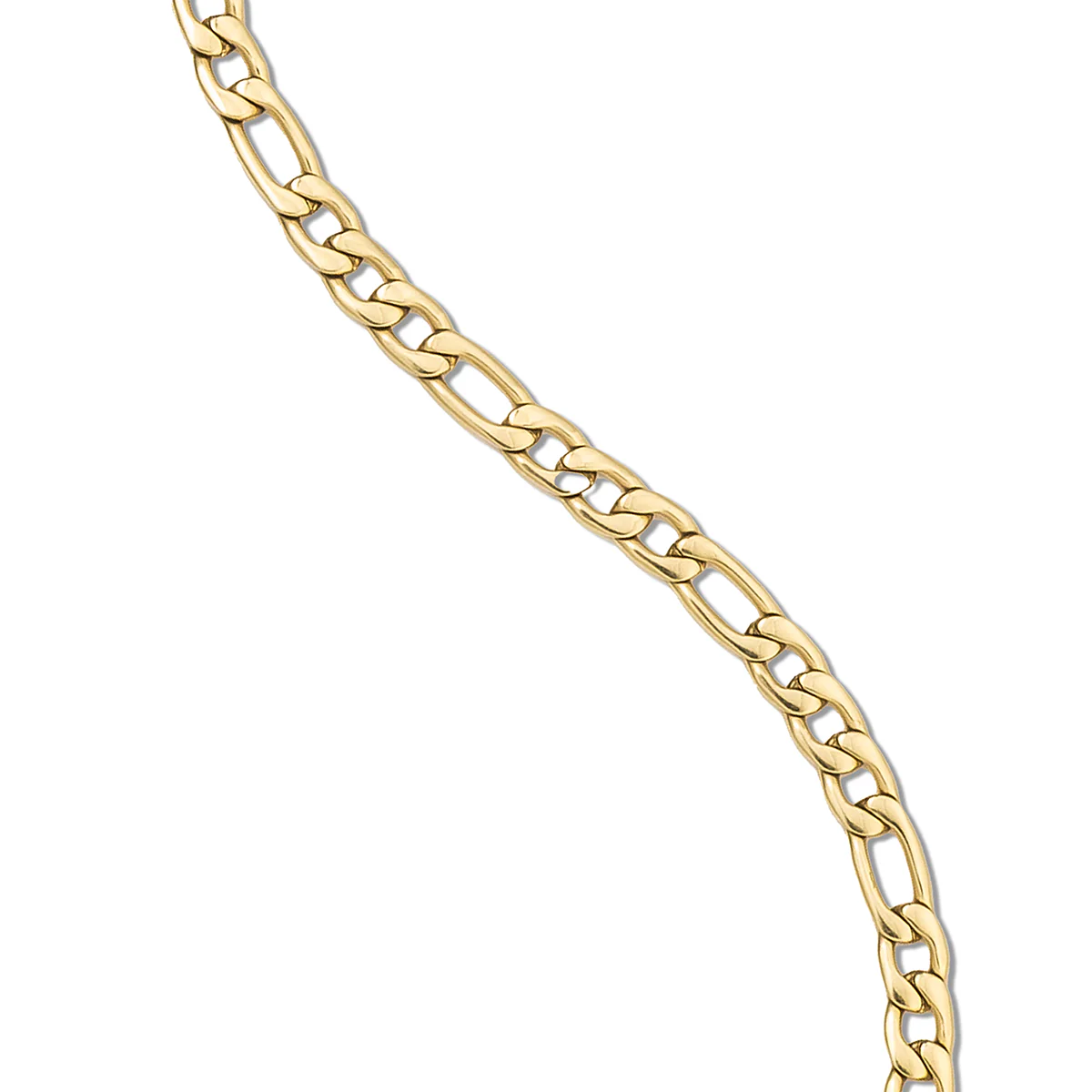 Figaro Link Necklace in Yellow Gold - 4mm - Image 6