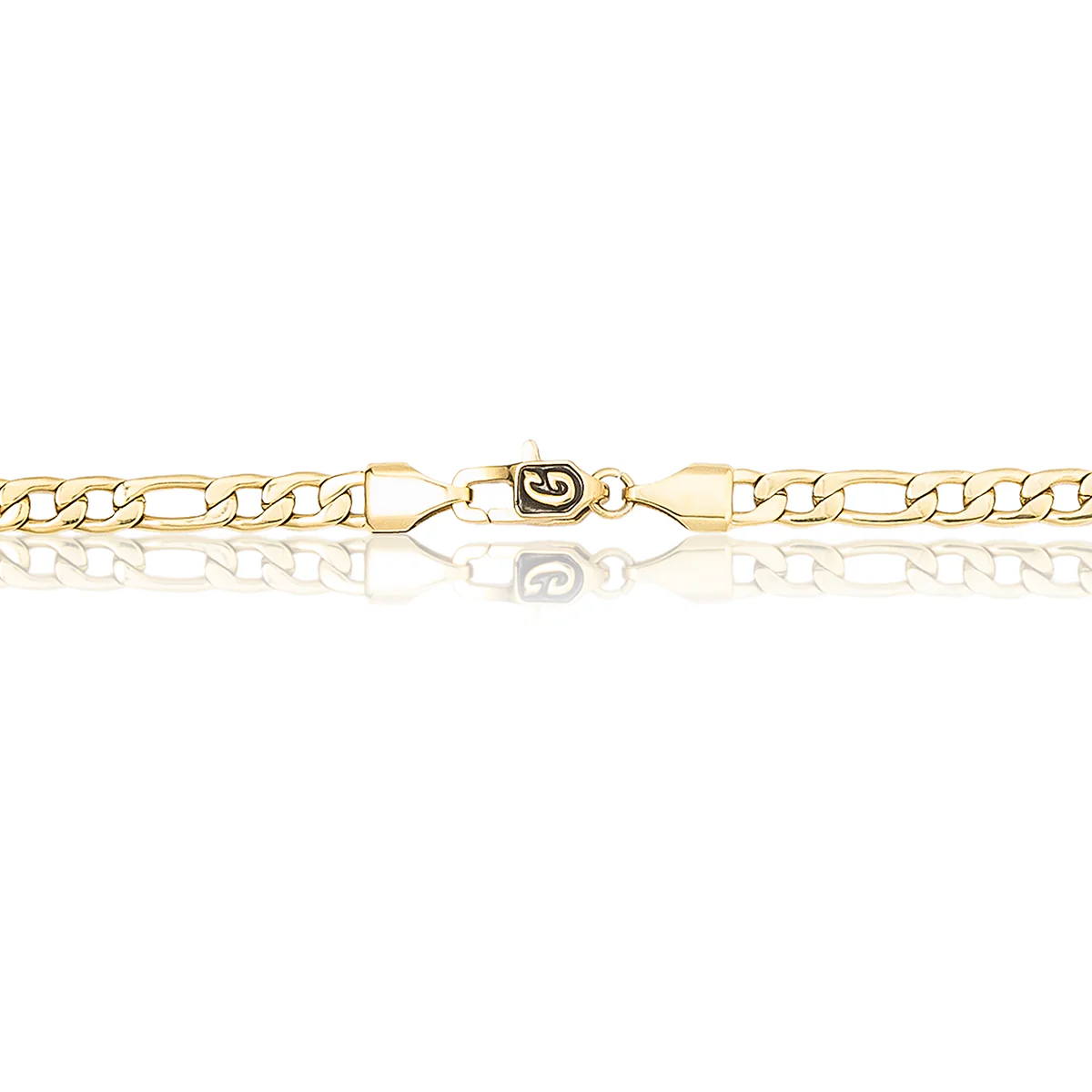 Figaro Link Necklace in Yellow Gold - 4mm - Image 7