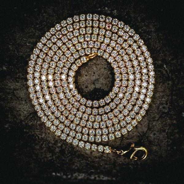 20" Micro Tennis Necklace in Yellow Gold - Image 4