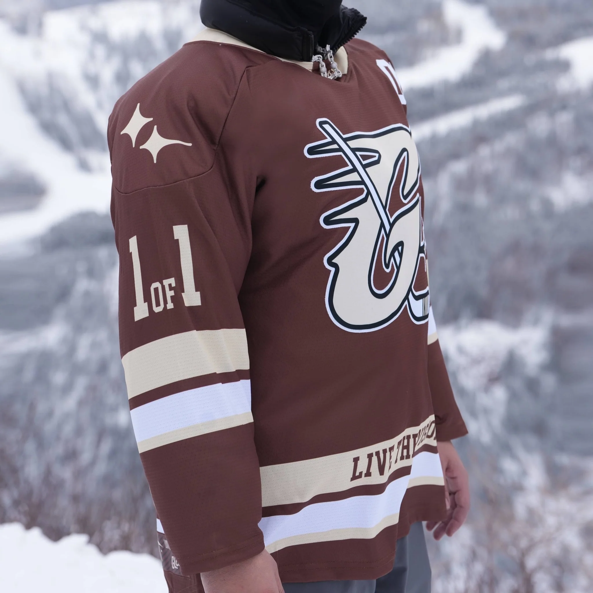 GLD Brown and Cream Hockey Jersey - Image 3