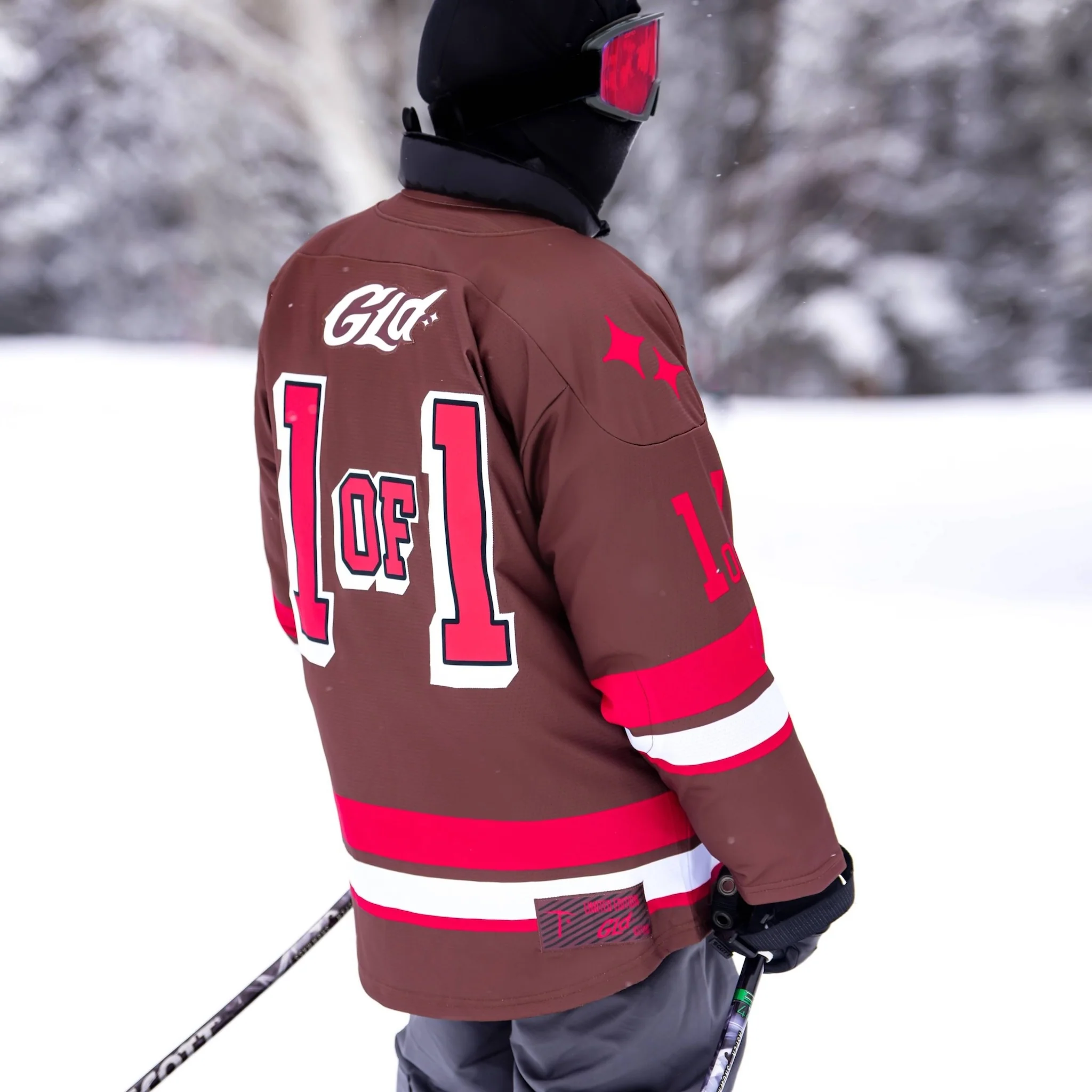 GLD Brown and Red Hockey Jersey - Image 4
