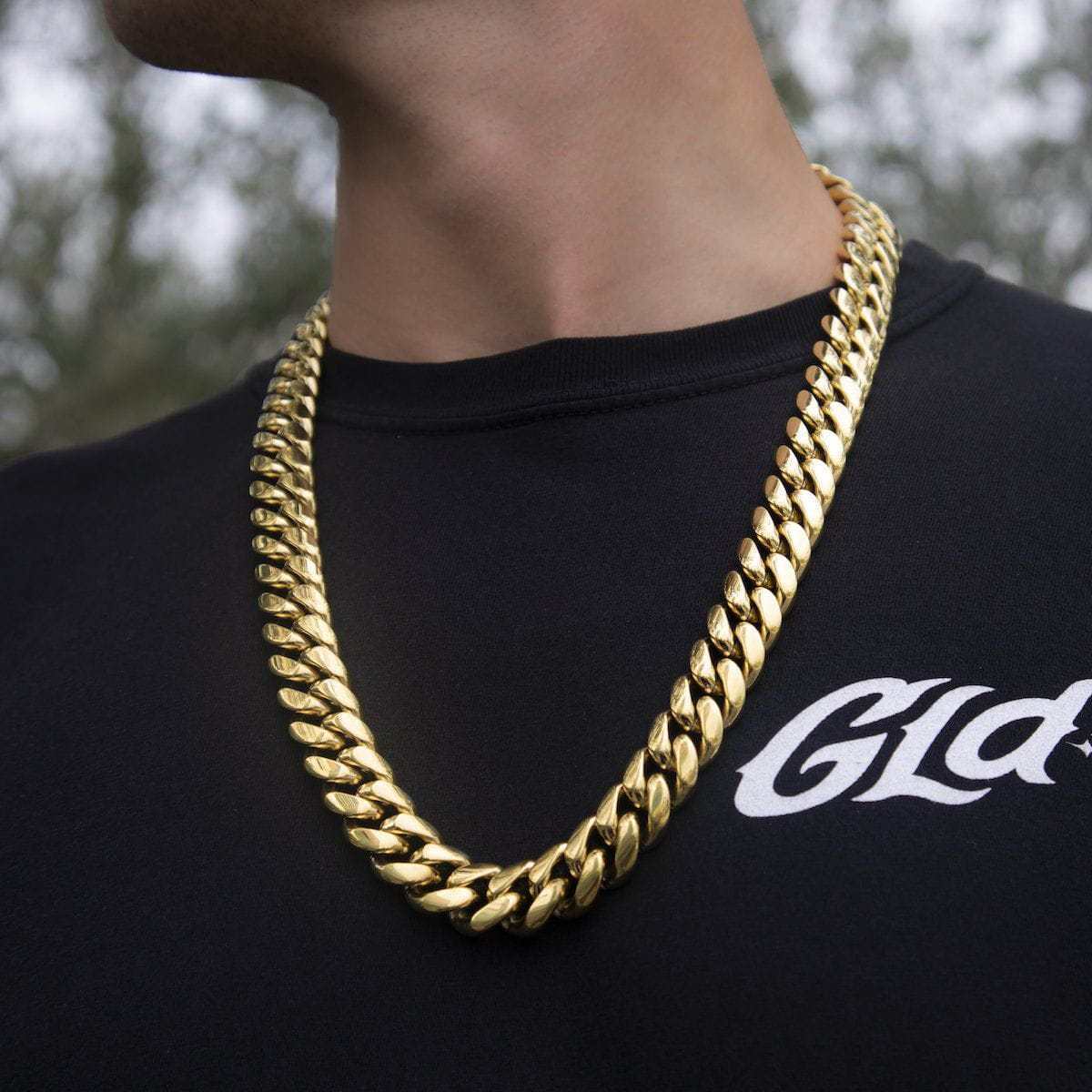 GLD Signature Cuban in Yellow Gold- 19mm - Image 4