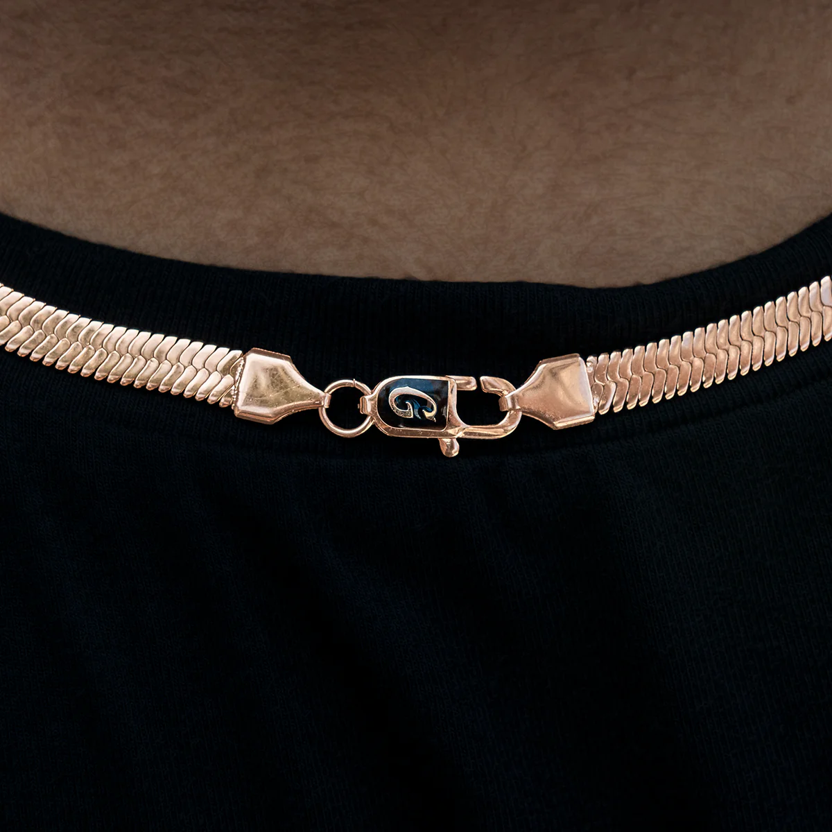 Herringbone Necklace in Rose Gold- 6mm - Image 5