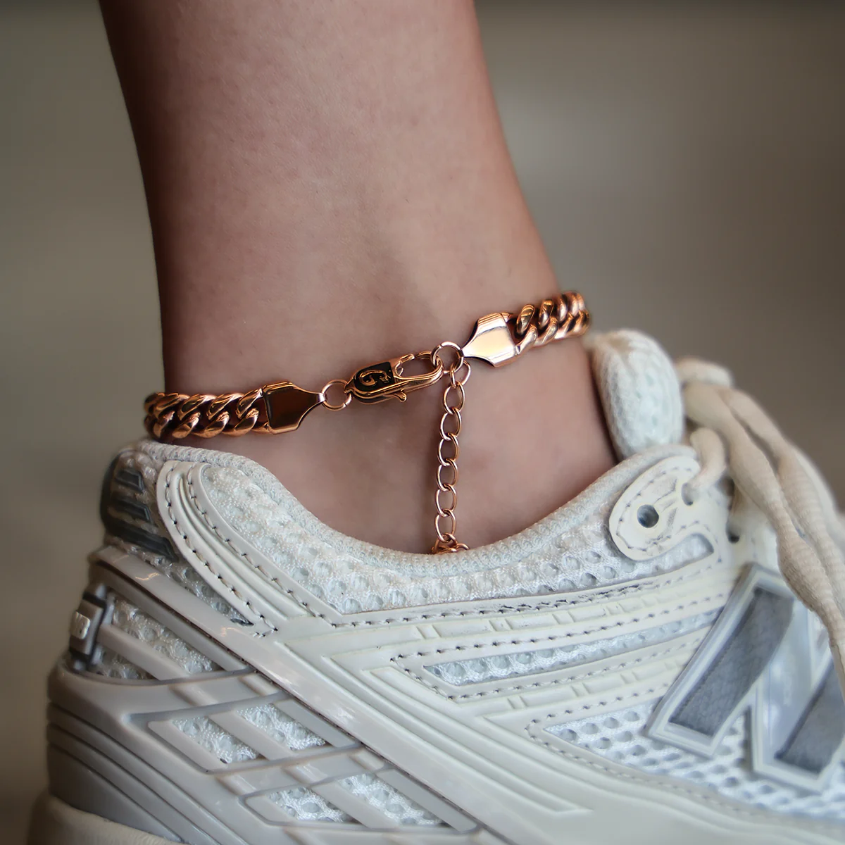 Miami Cuban Anklet in Rose Gold- 8mm - Image 2