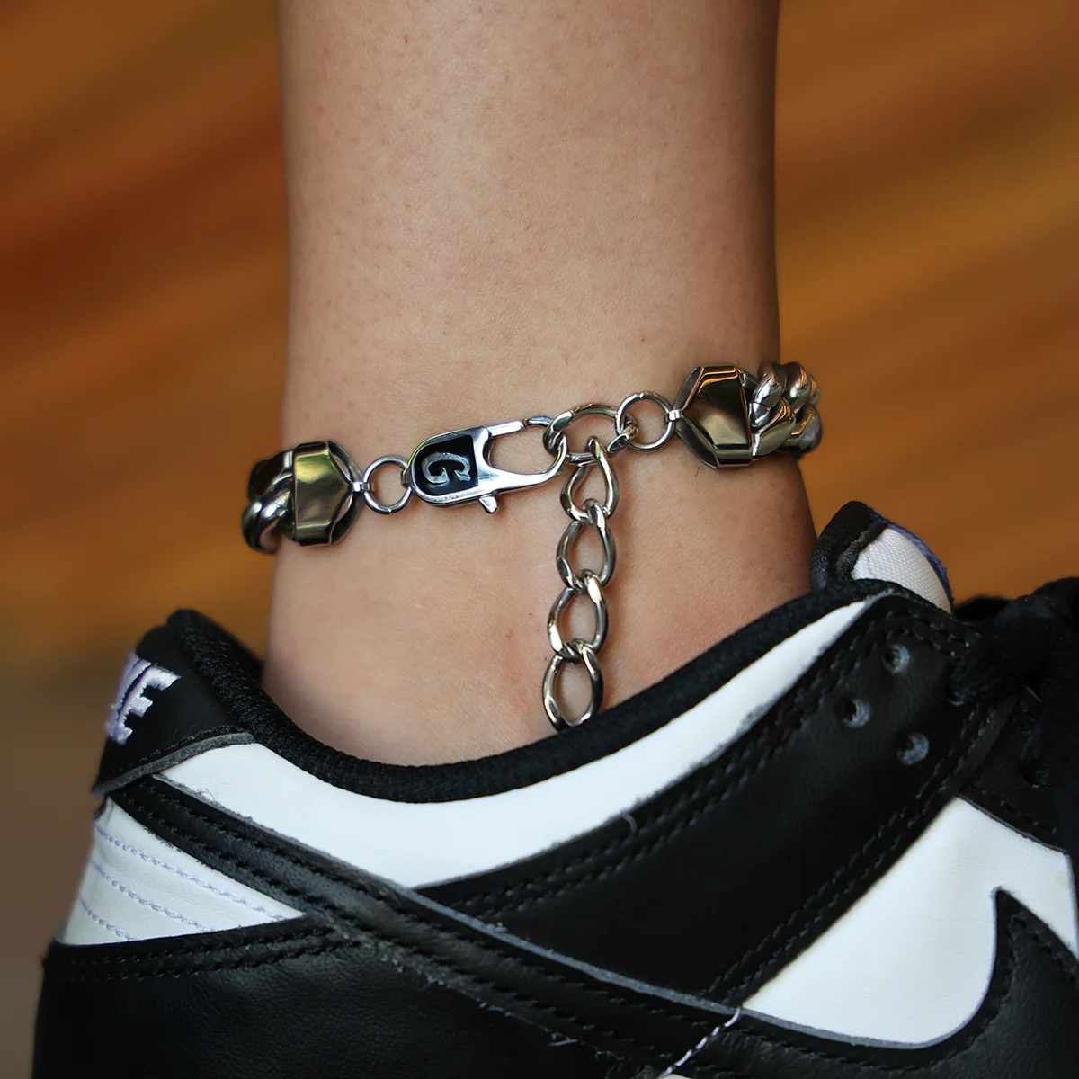 Miami Cuban Anklet in White Gold- 12mm - Image 3