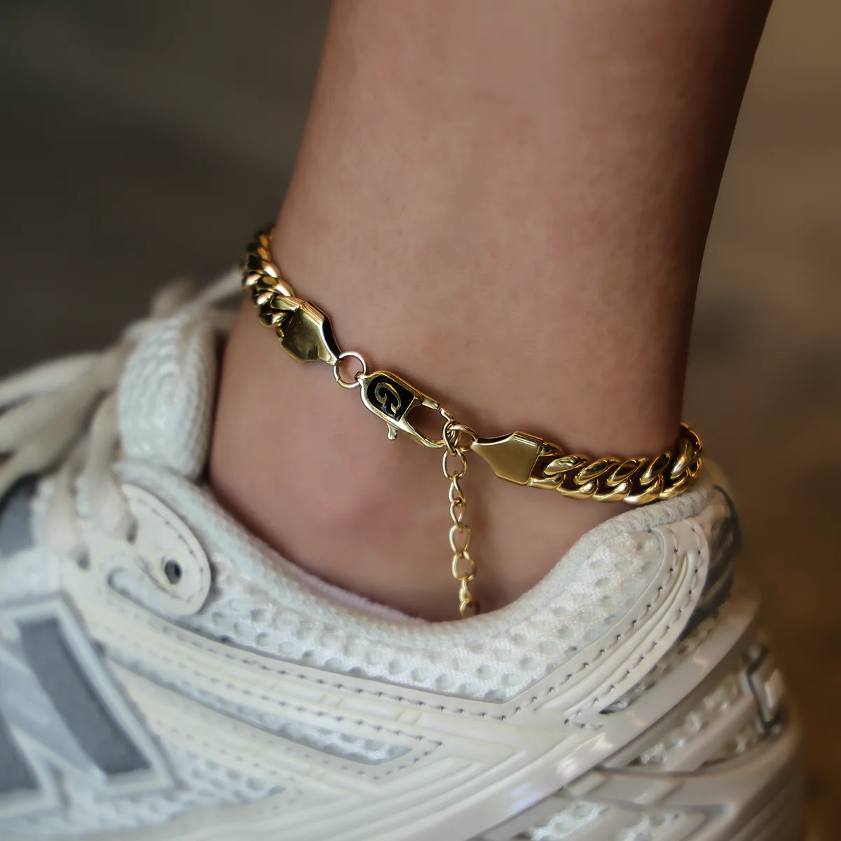 Miami Cuban Anklet in Yellow Gold- 8mm - Image 2