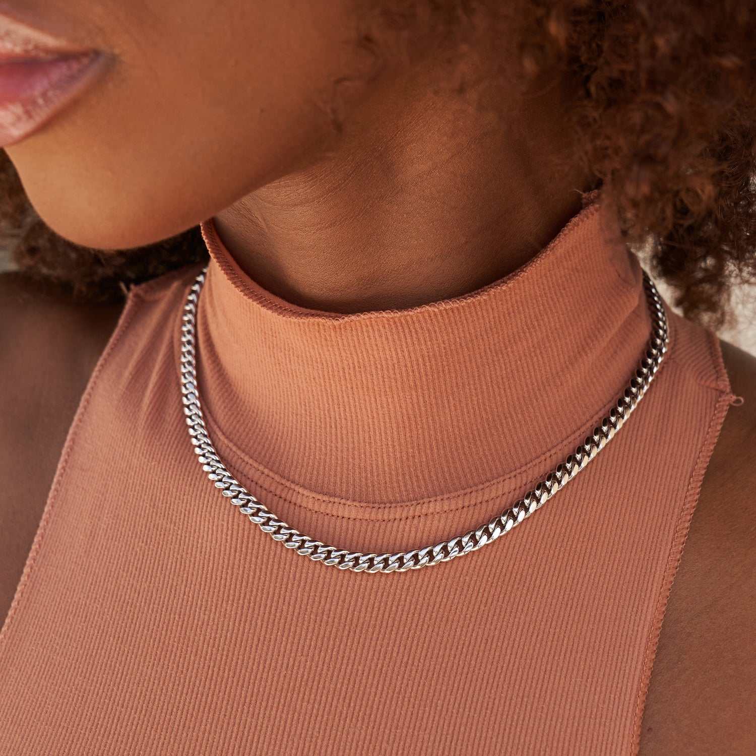 Miami Cuban Necklace in Sterling Silver - 5mm - Image 2
