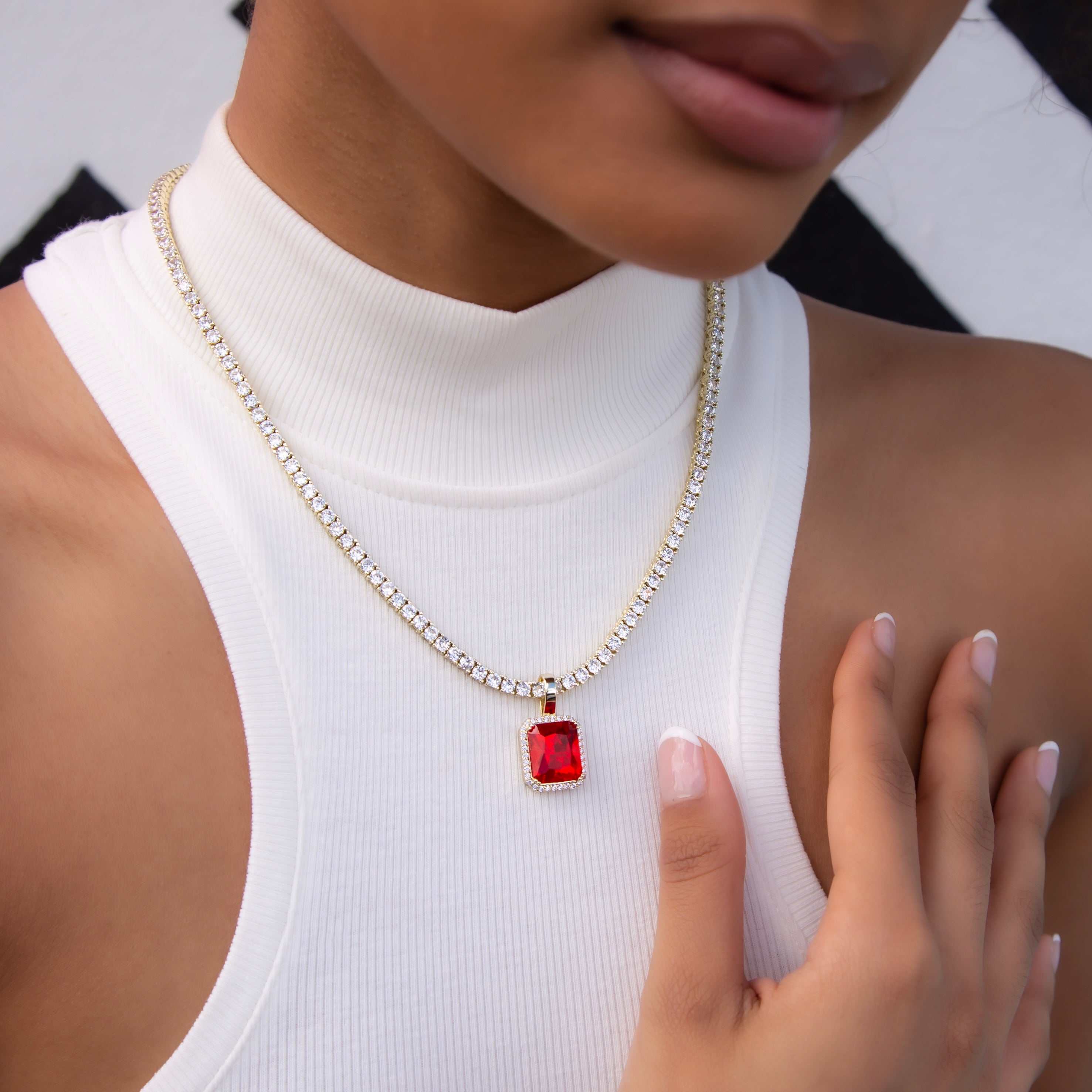Micro Ruby Stone Pendant - Image 3