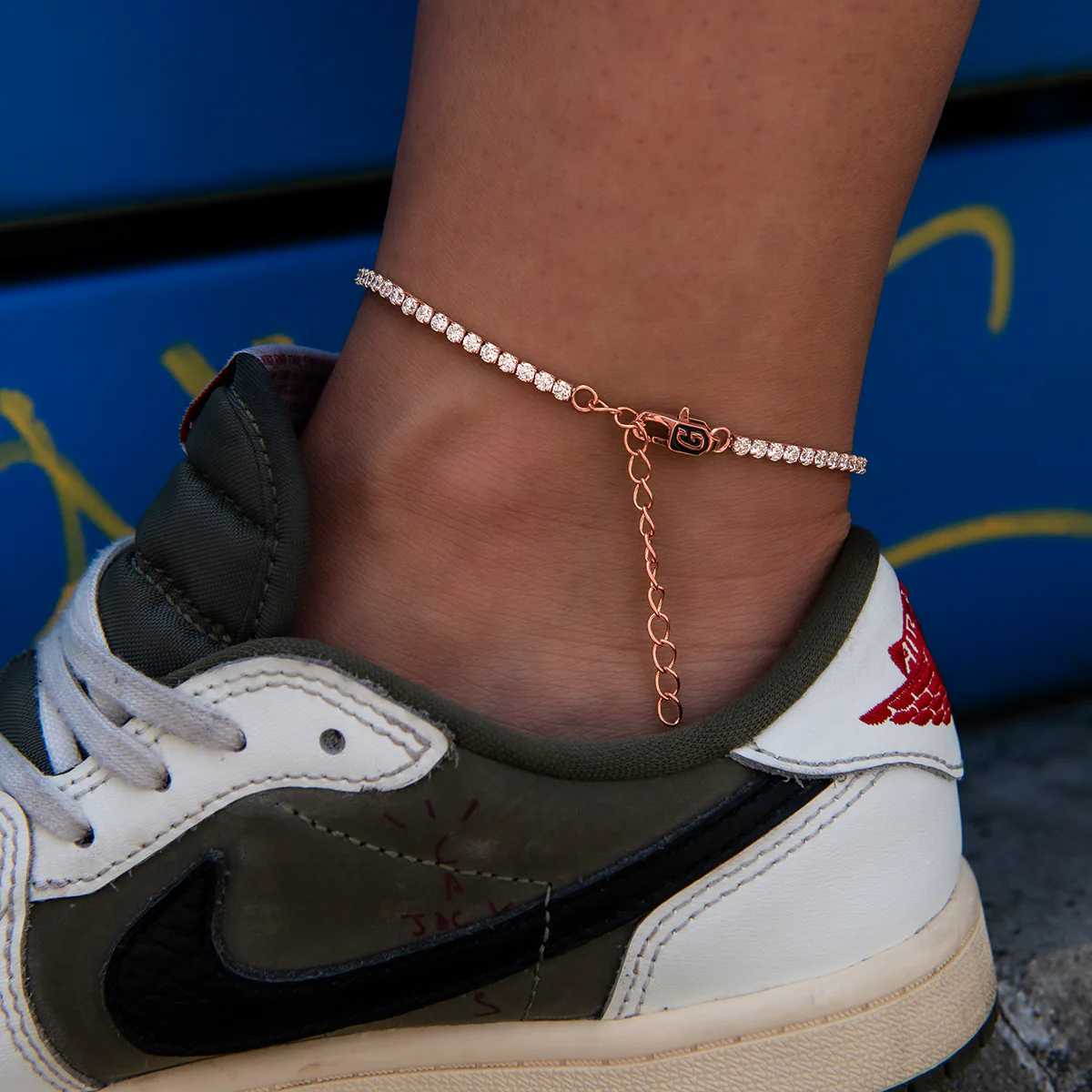 Micro Tennis Anklet in Rose Gold - Image 3