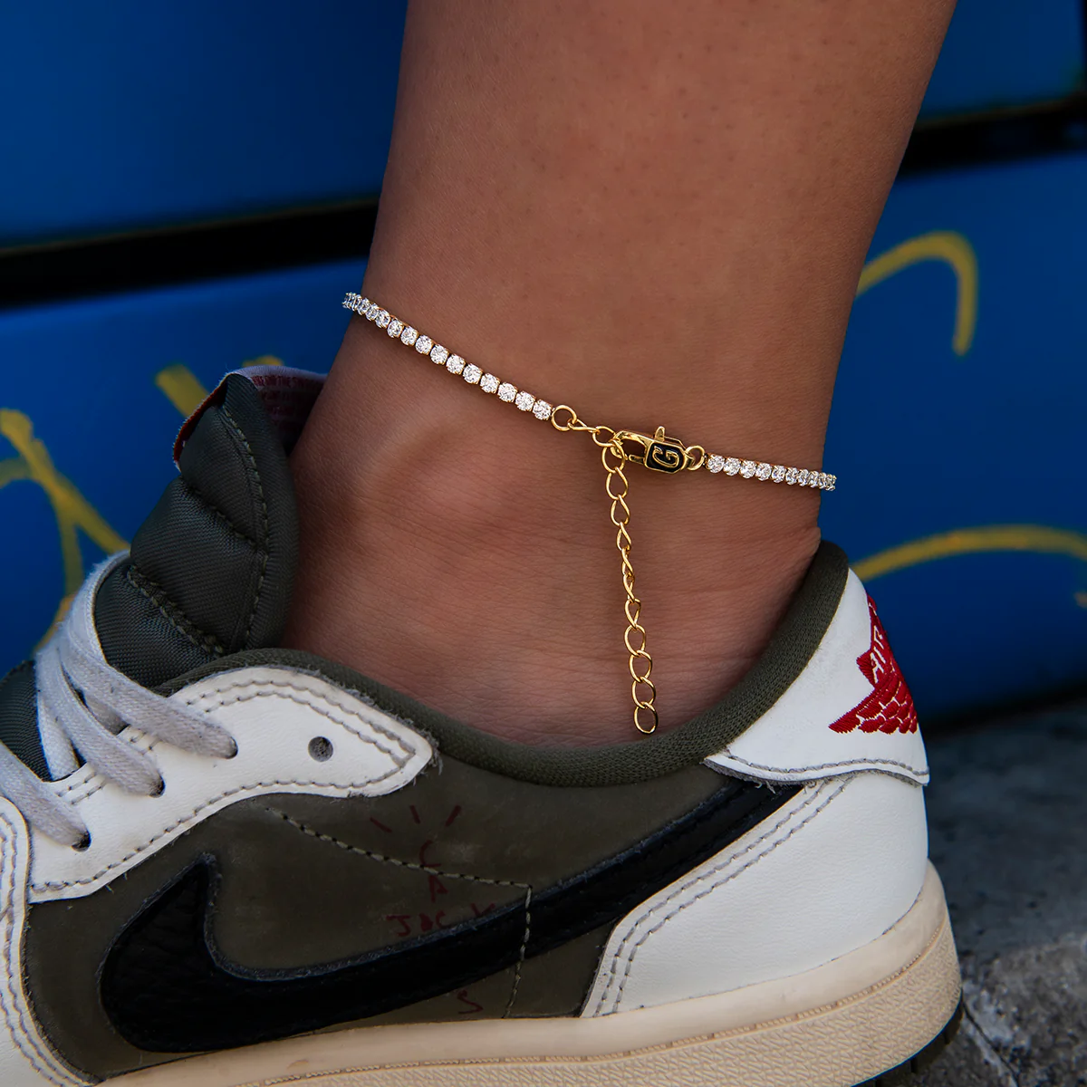 Micro Tennis Anklet in Yellow Gold - Image 3