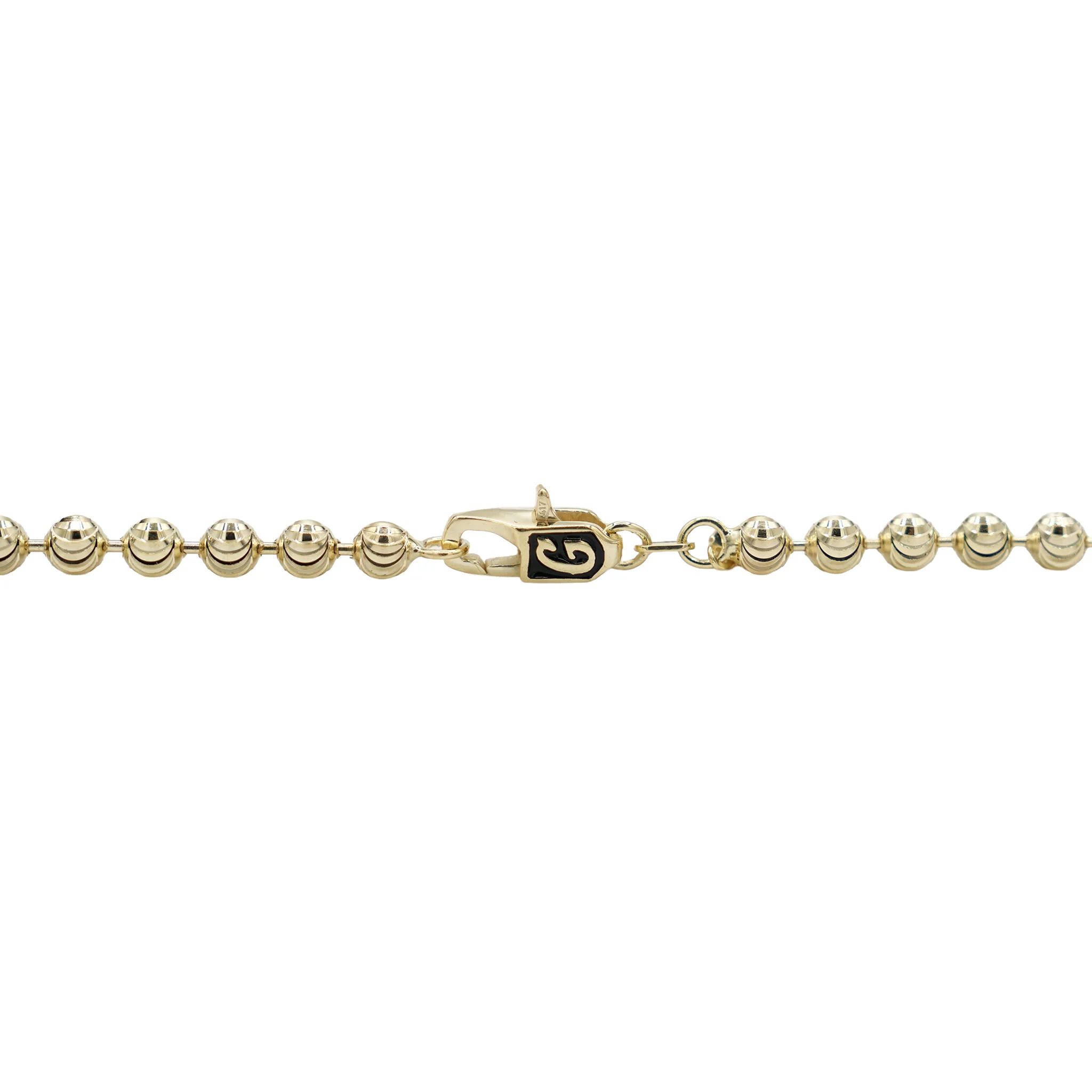Moon Cut Ball Chain in Solid Gold - 4mm - Image 8