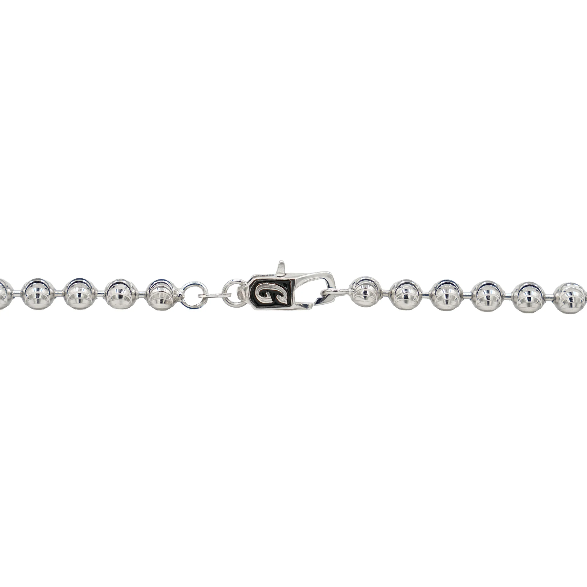 Moon Cut Ball Chain in Solid White Gold - 4mm - Image 3