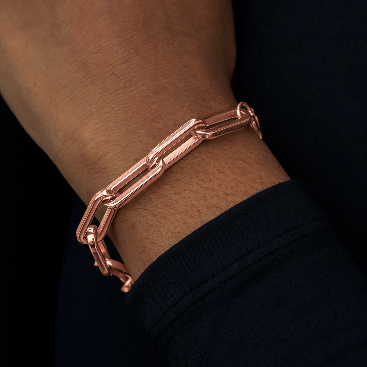 Paper Clip Bracelet in Rose Gold- 8mm