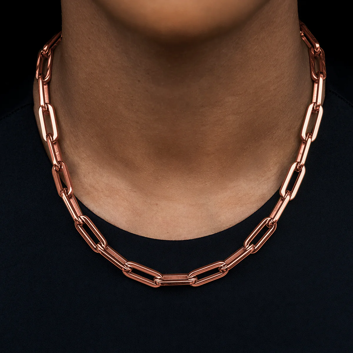 Paper Clip Necklace in Rose Gold- 8mm - Image 2